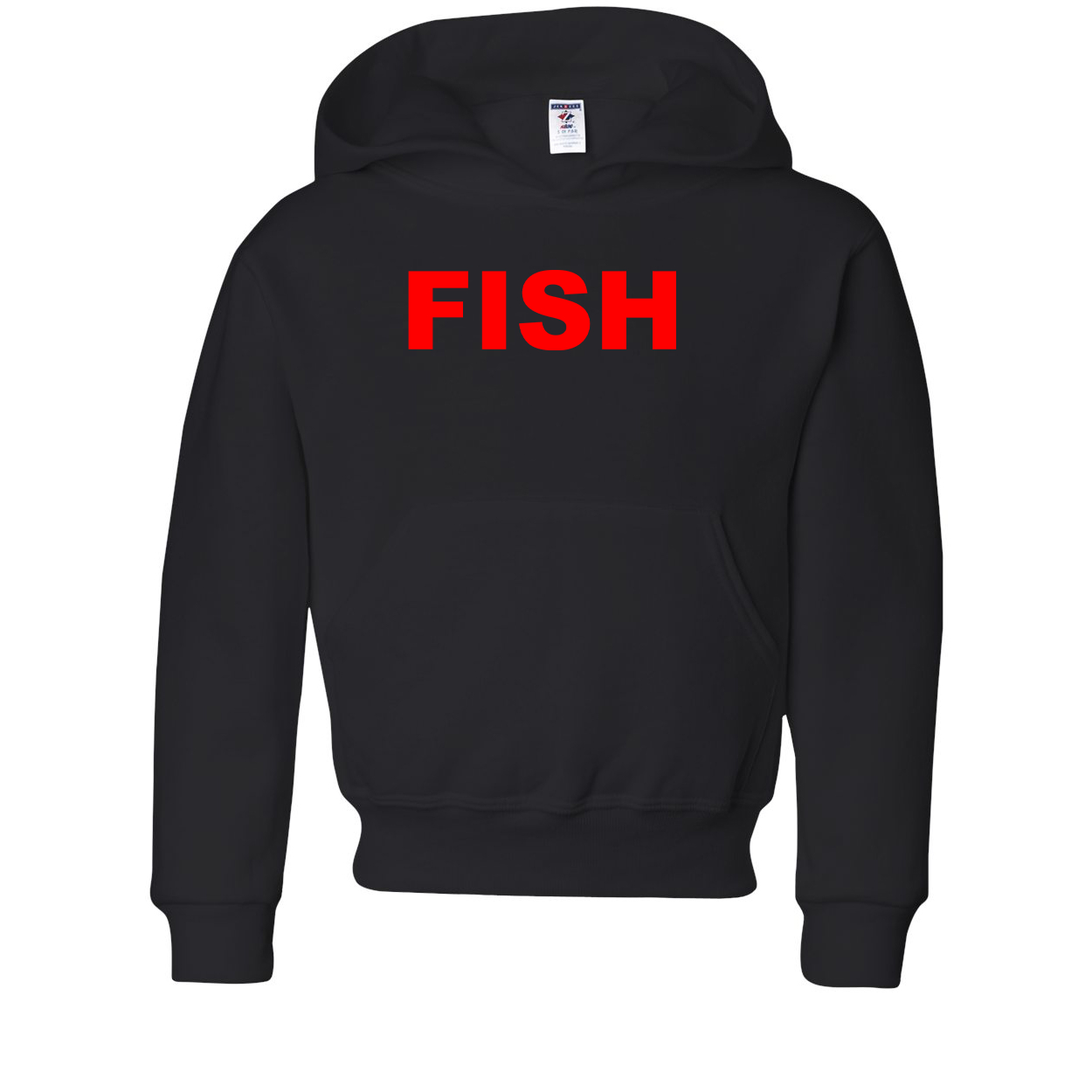 Fish Brand Logo Classic Youth Sweatshirt Black (Red Logo)