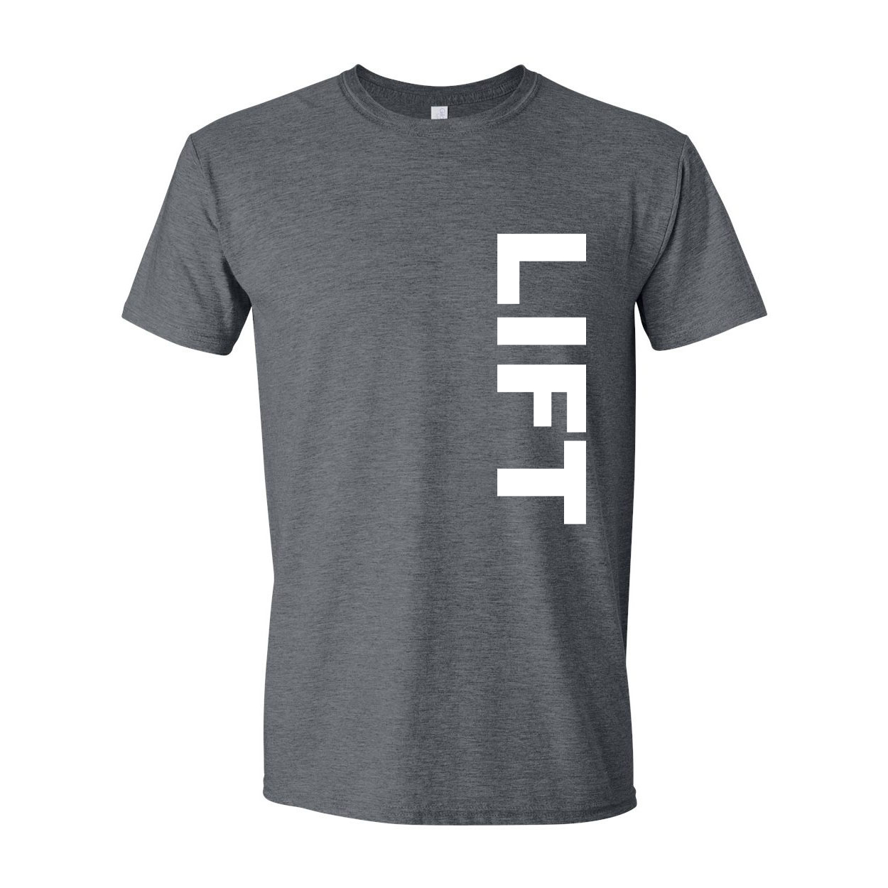Lift Brand Logo Classic Vertical T-Shirt Dark Heather Gray (Black Logo)