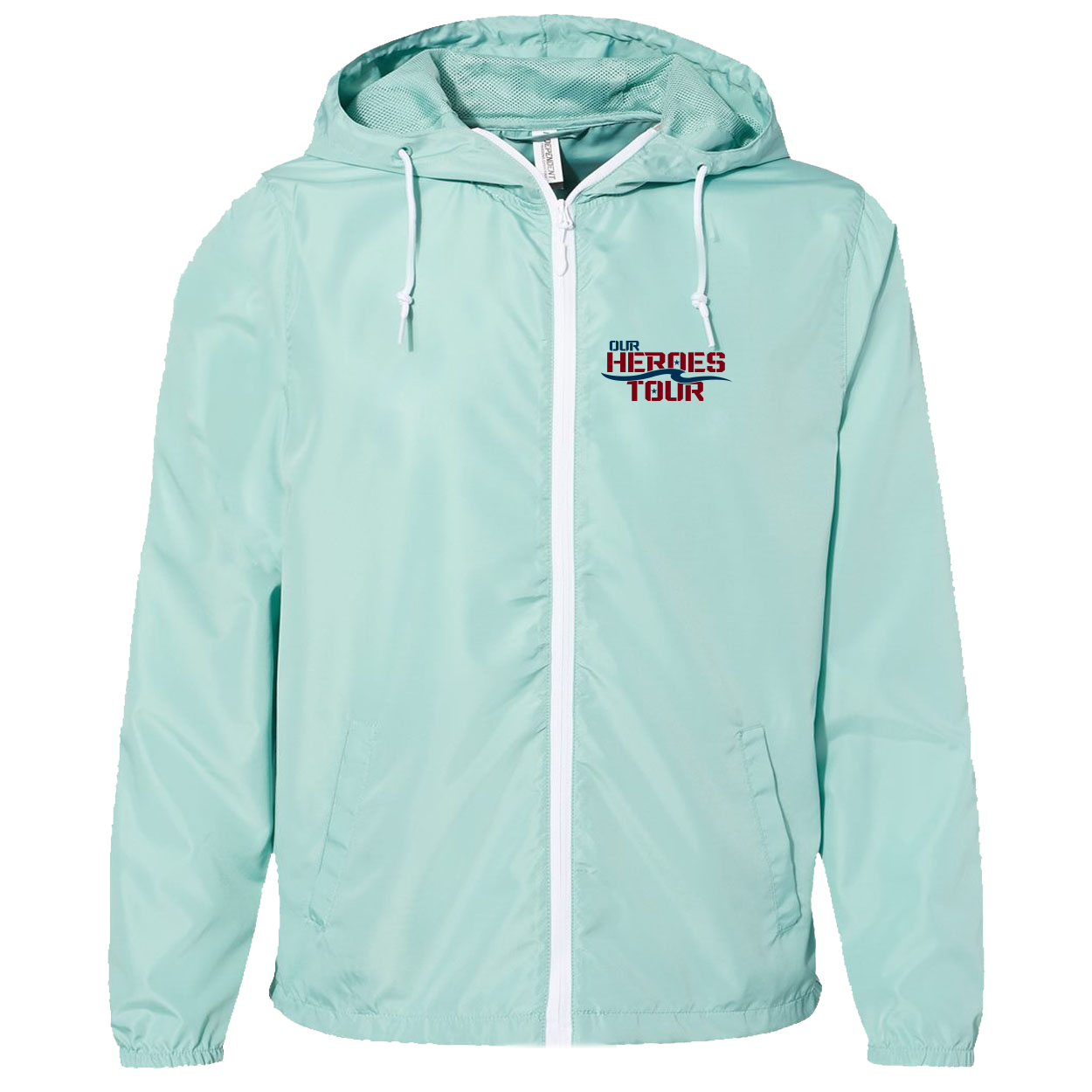 Our Heroes Tour Night Out Lightweight Windbreaker Aqua (White Logo)
