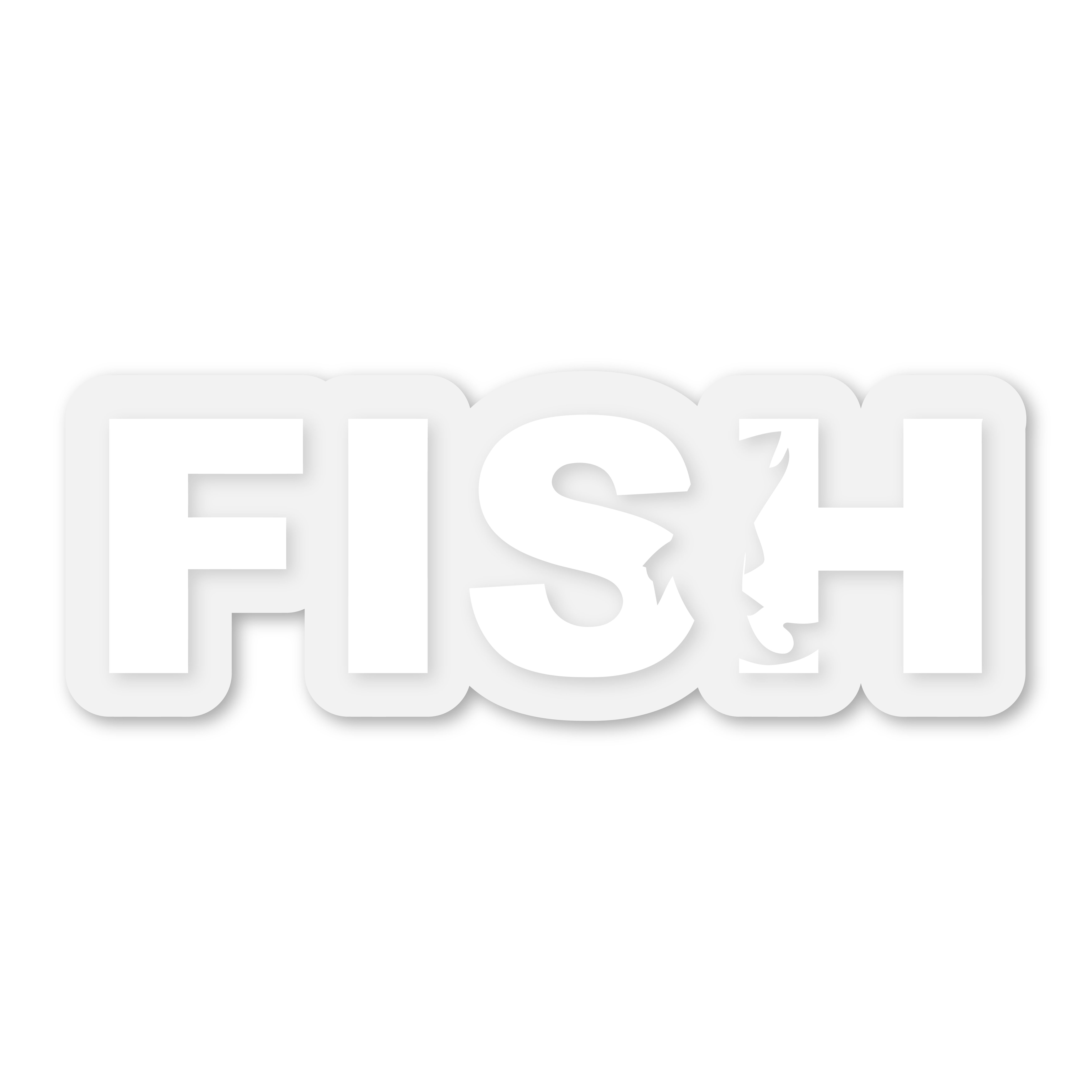 Fish Catch Logo Classic Sticker Clear Kiss Cut (White Logo)