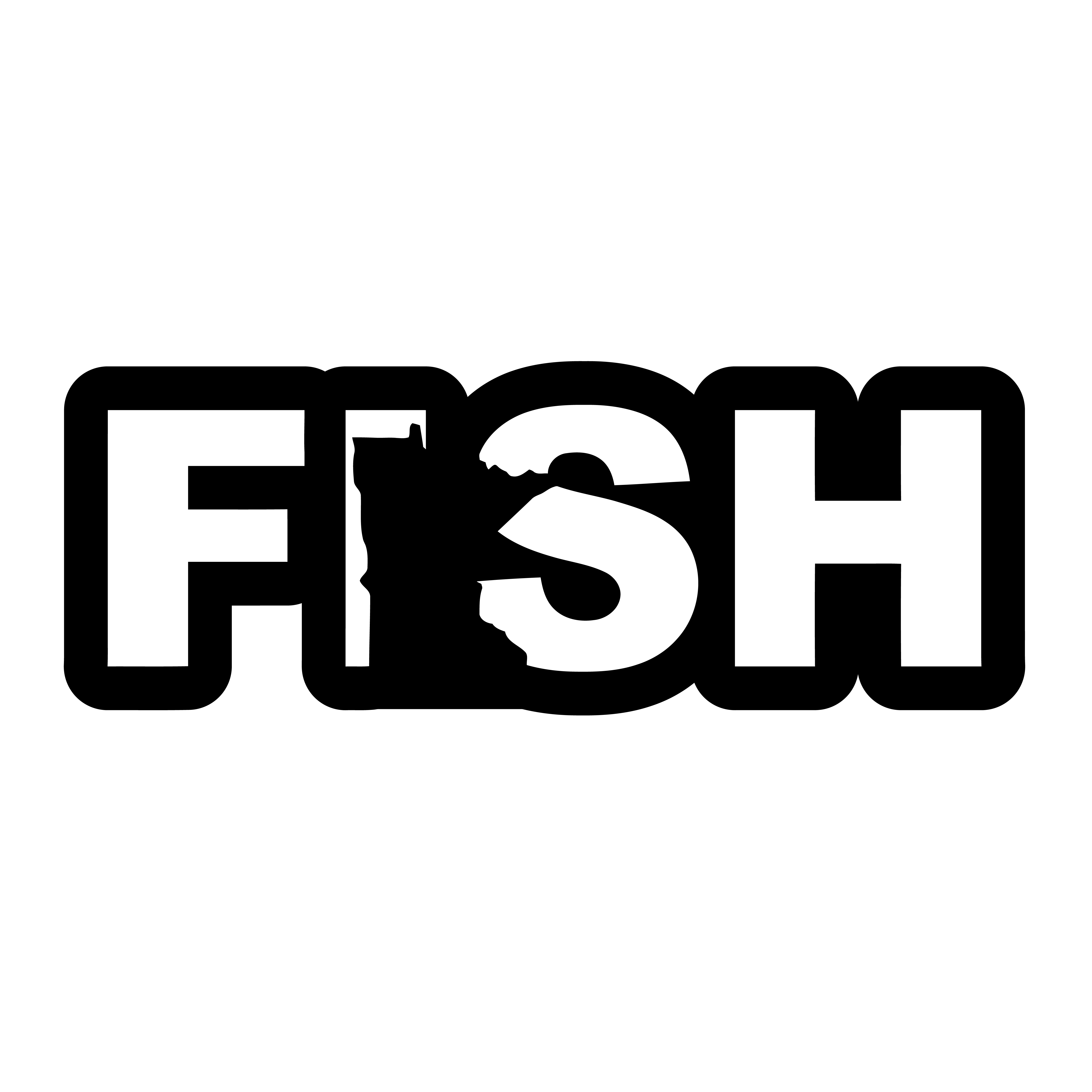 Fish Minnesota Classic Sticker Black Kiss Cut (White Logo)