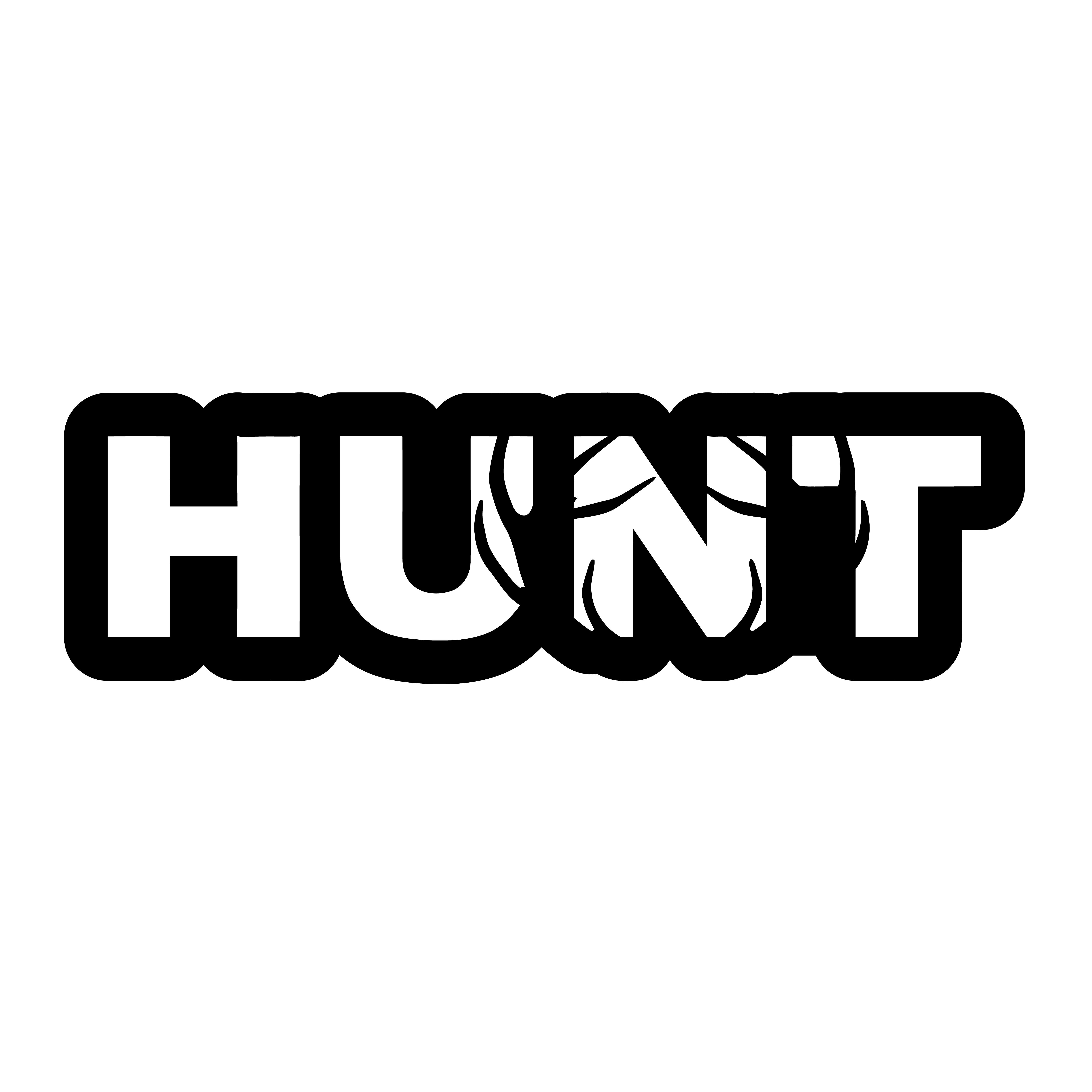 Hunt Rack Logo Classic Sticker Black Kiss Cut (White Logo)