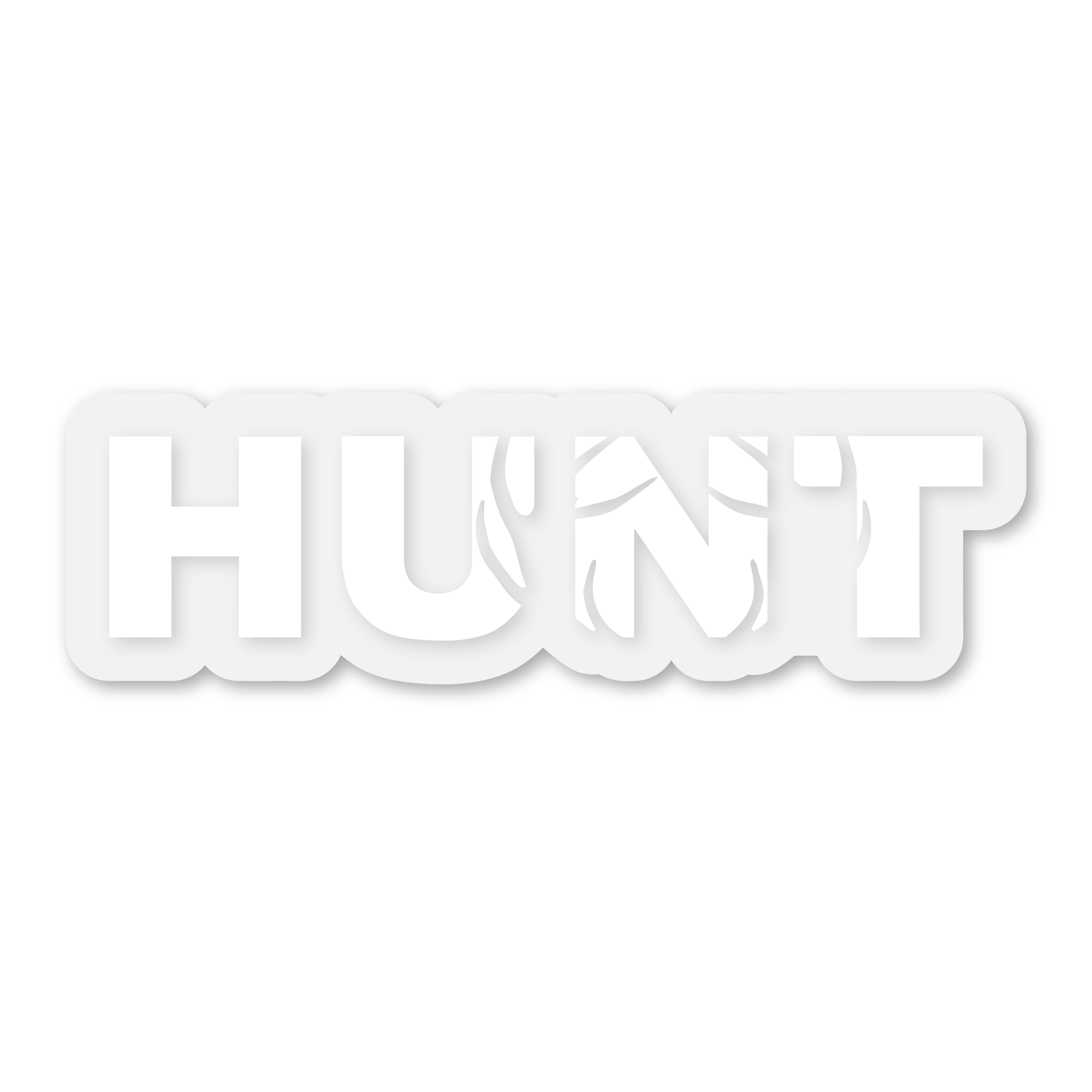 Hunt Rack Logo Classic Sticker Clear Kiss Cut (White Logo)