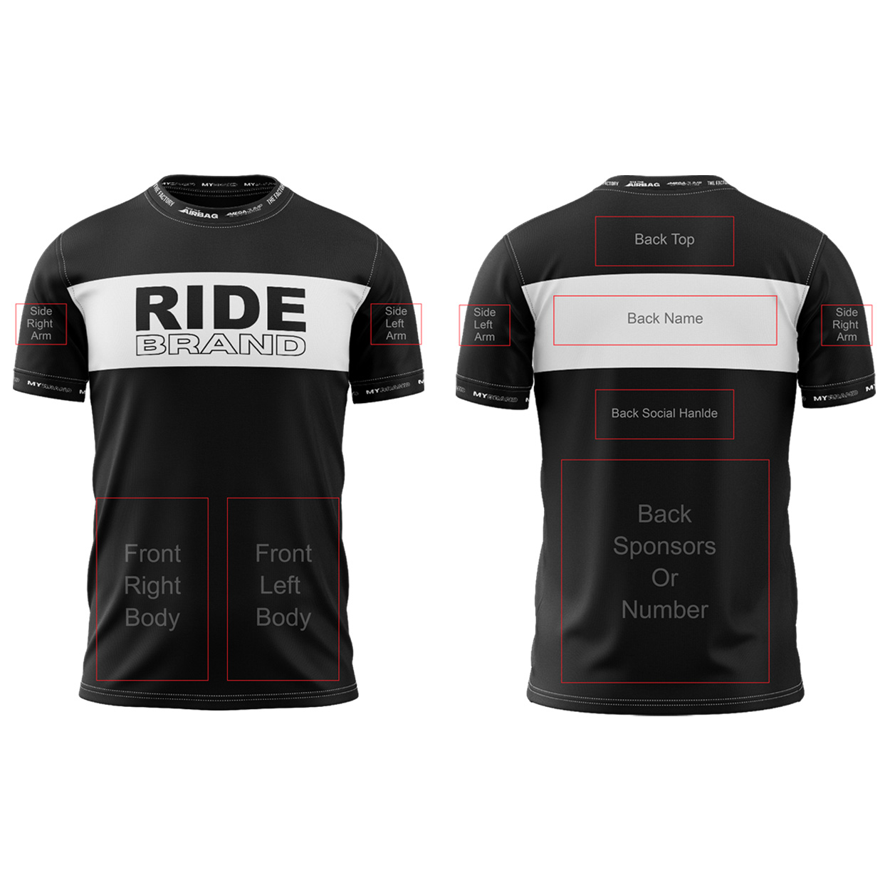 Ride Brand Logo Classic Premium Sublimated Crew Neck Jersey