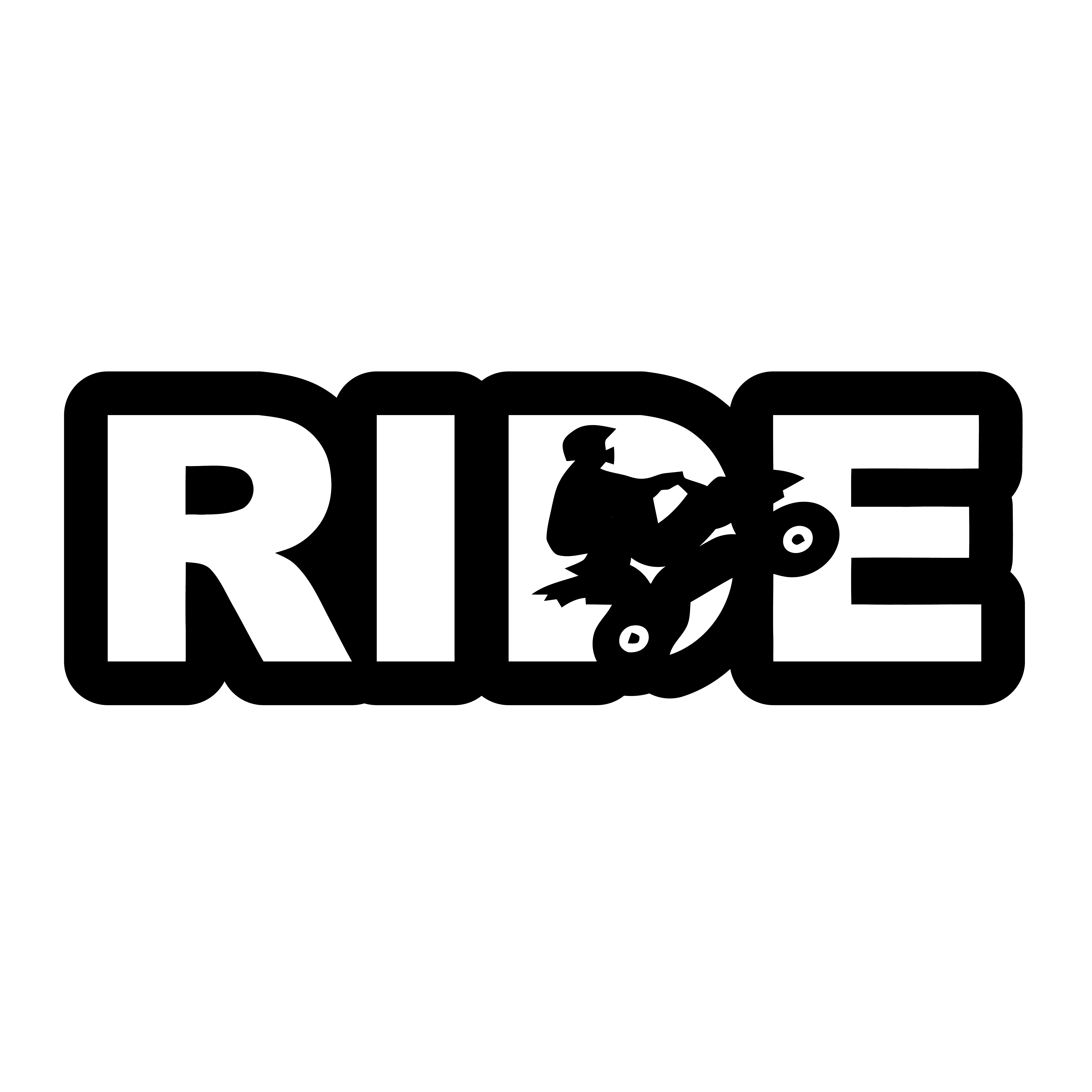 Ride ATV Logo Classic Sticker Black Kiss Cut 