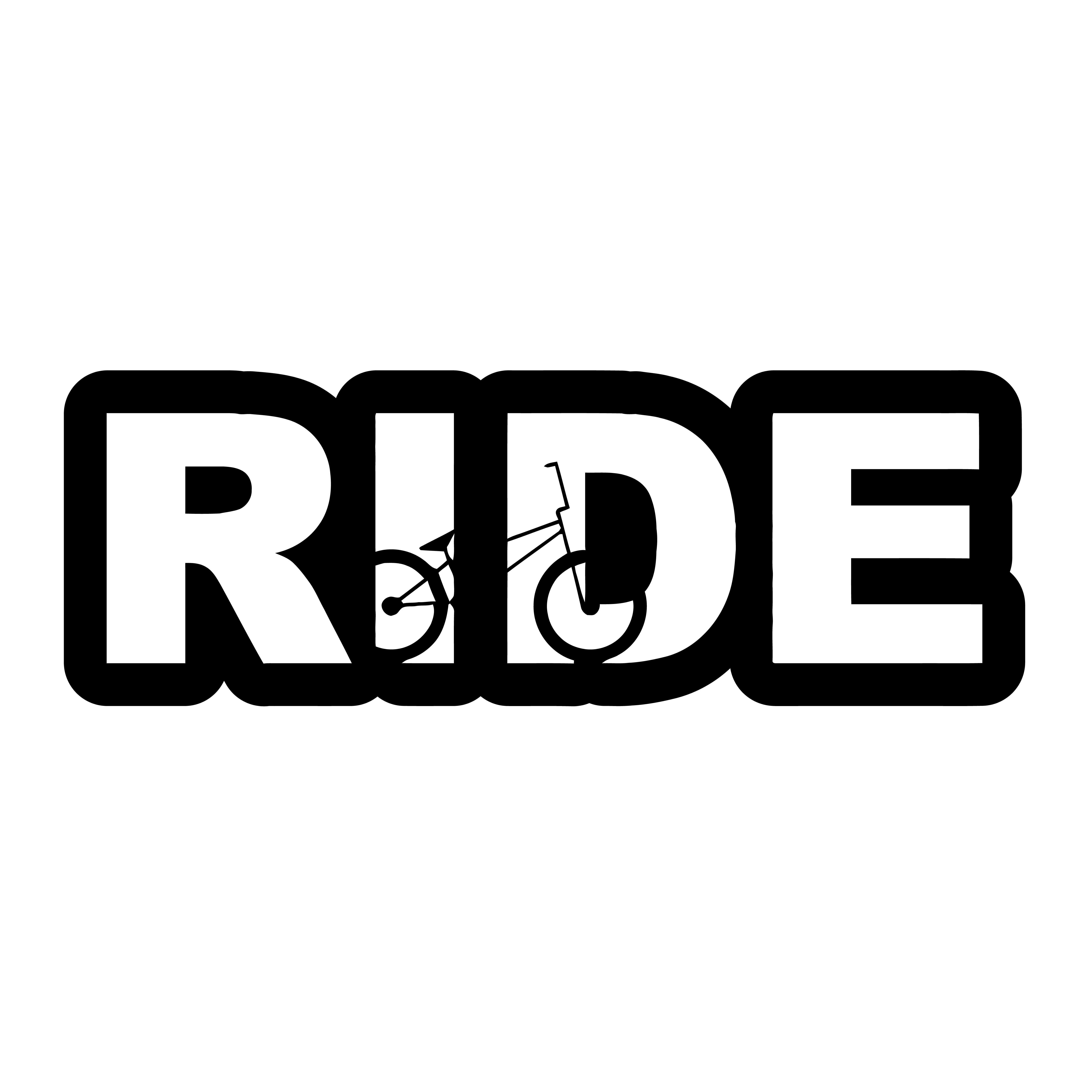 Ride BMX Logo Classic Sticker Black Kiss Cut (White Logo)