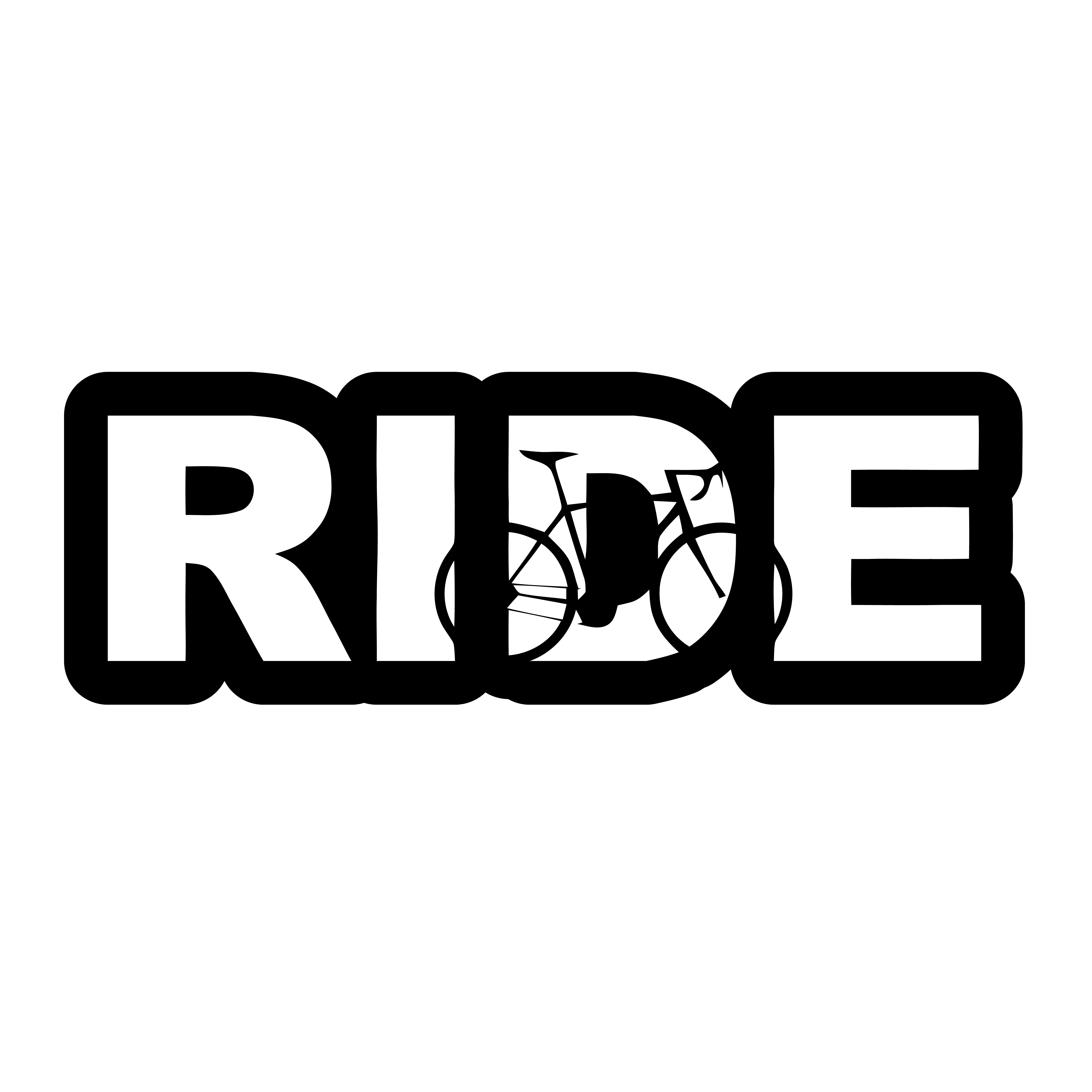 Ride Cycle Logo Classic Sticker Black Kiss Cut 