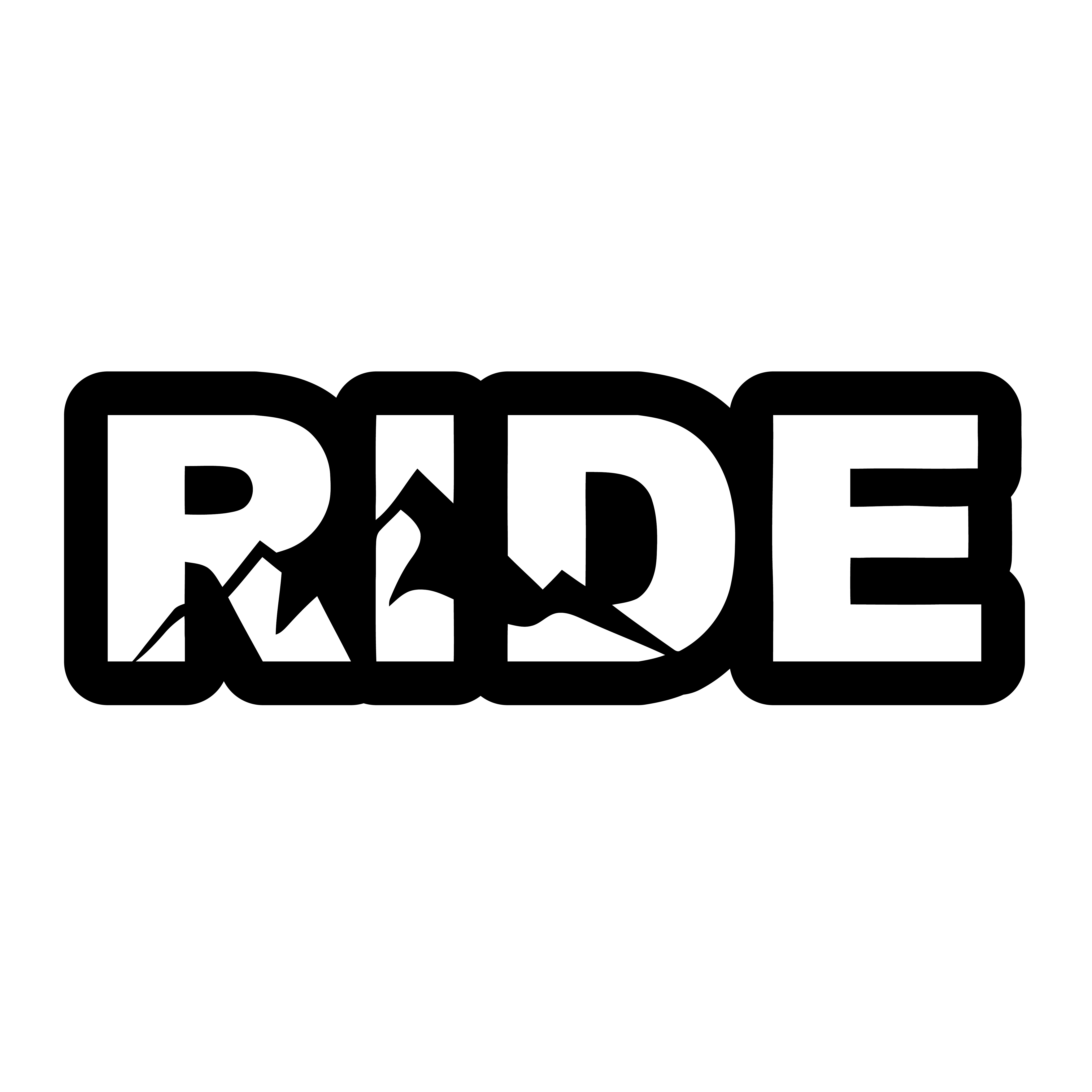 Ride Mountain Logo Classic Sticker Black Kiss Cut (White Logo)