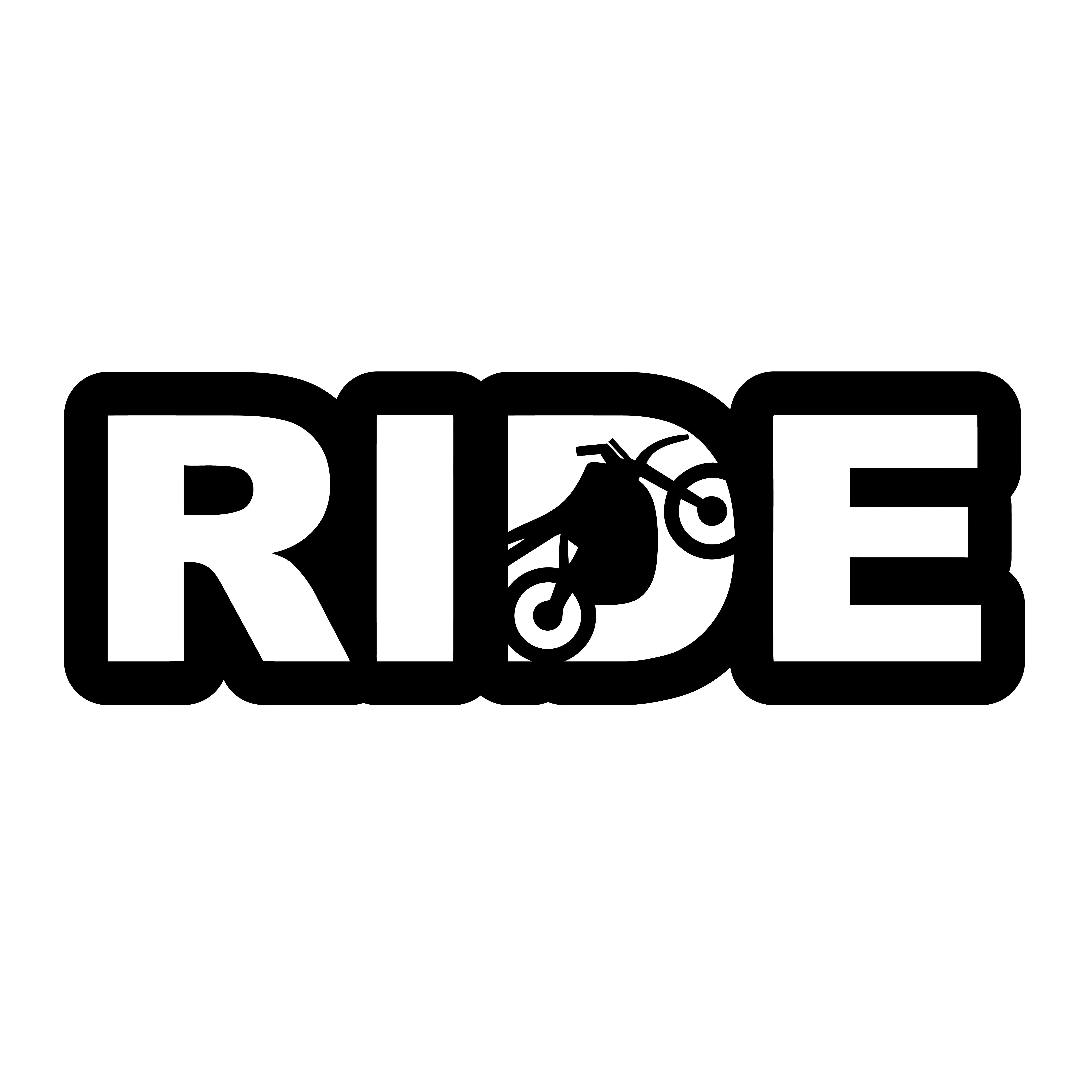 Ride Moto Logo Classic Sticker Black Kiss Cut 