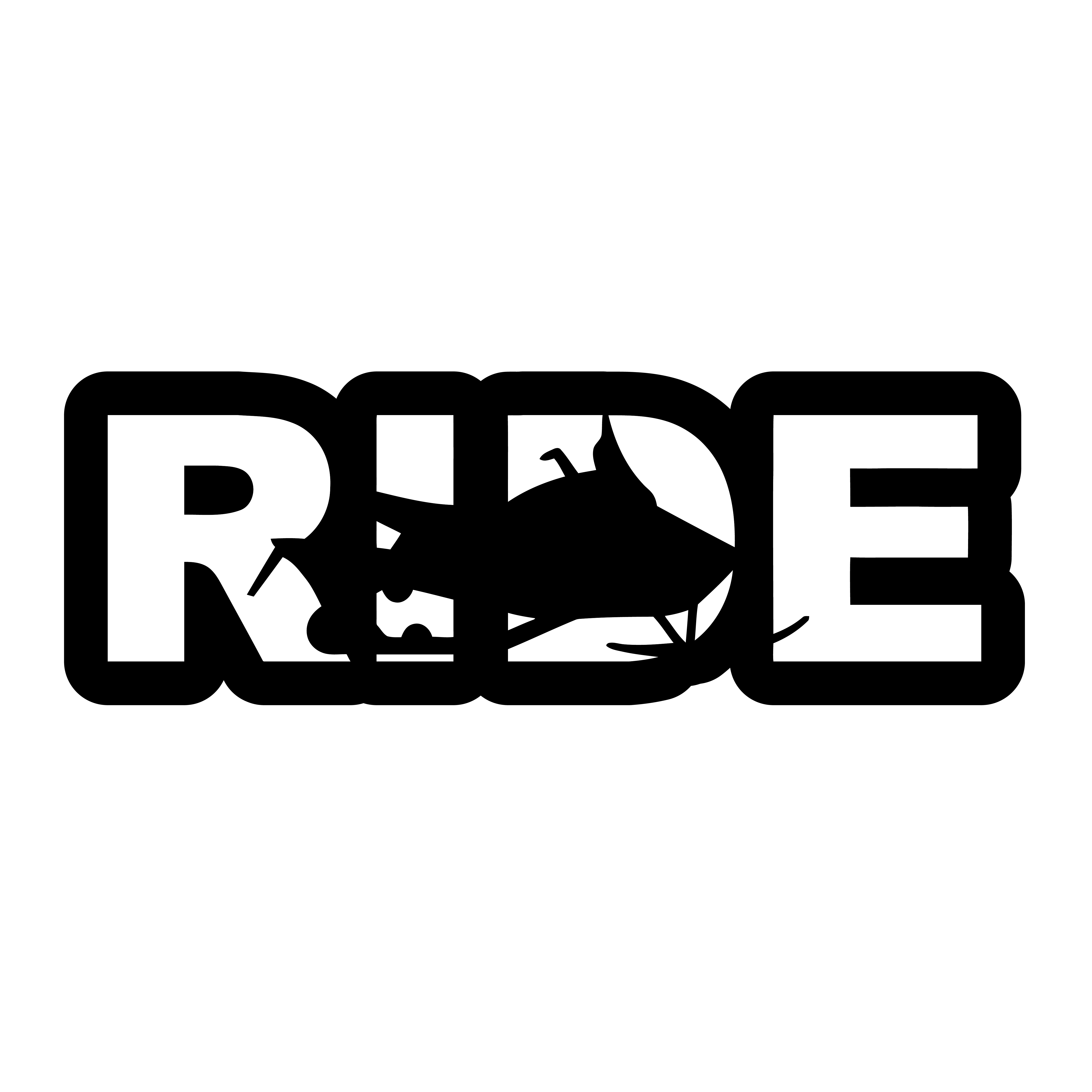 Ride Snowmobile Logo Classic Sticker Black Kiss Cut (White Logo)