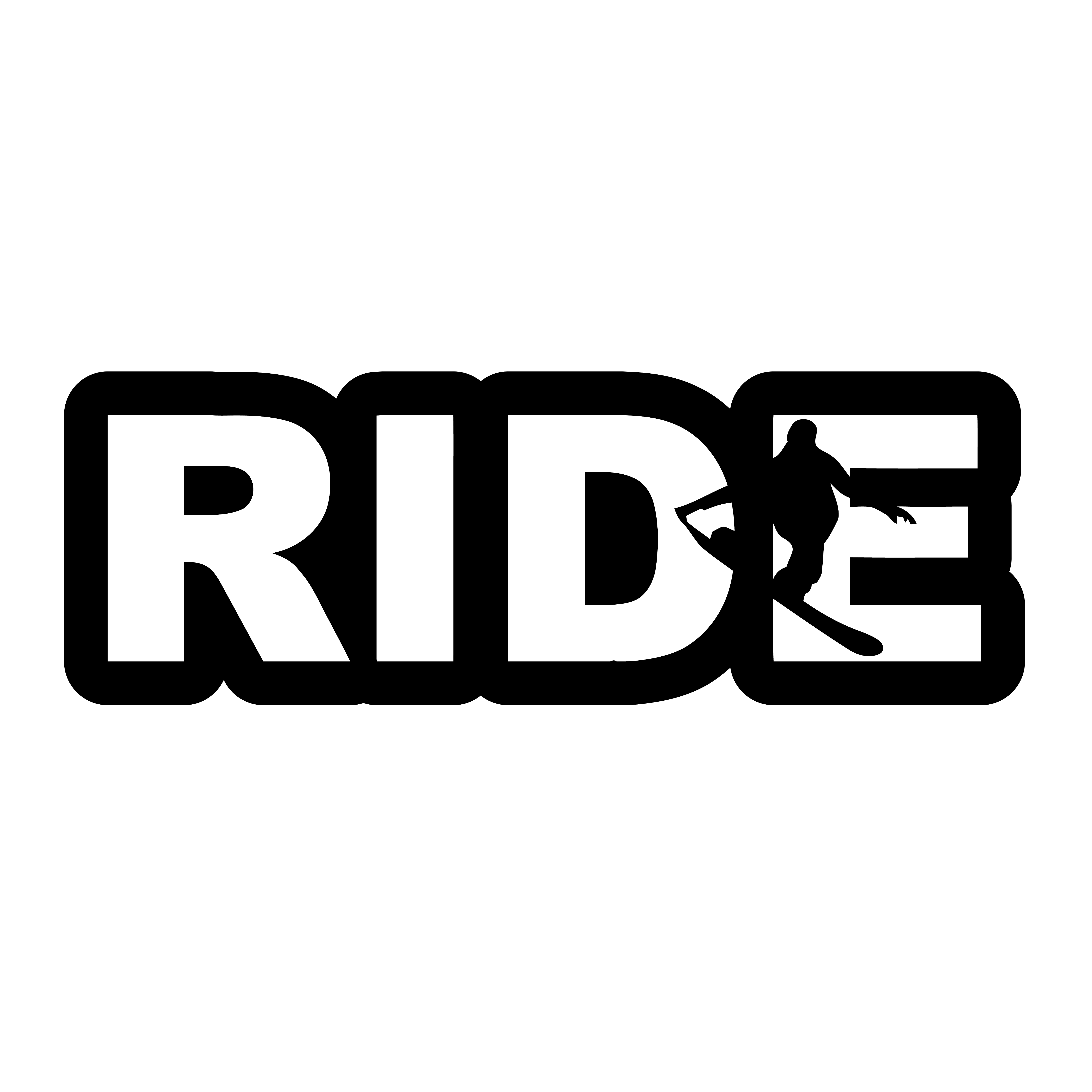 Ride Snowboard Logo Classic Sticker Black Kiss Cut (White Logo)
