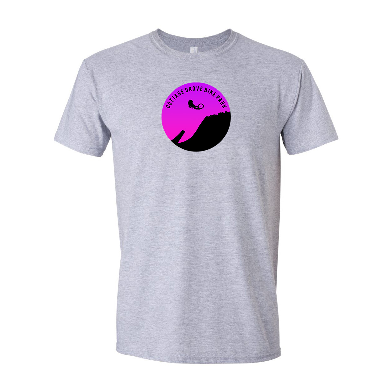 Cottage Grove Bike Park Classic Purple T-Shirt Sport Gray (White Logo)