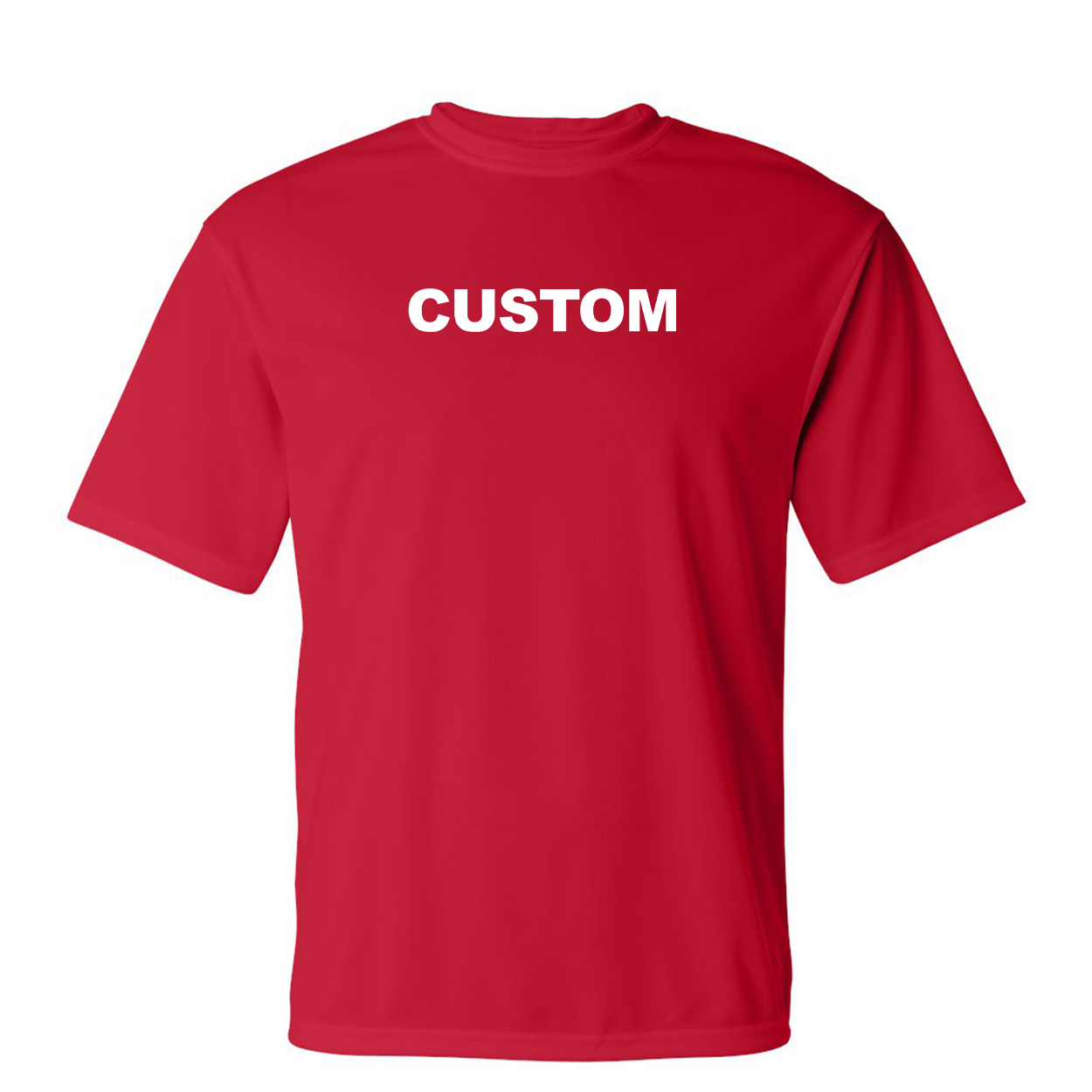 Custom Life Brand Logo Classic Unisex Performance T-Shirt Red (White Logo)
