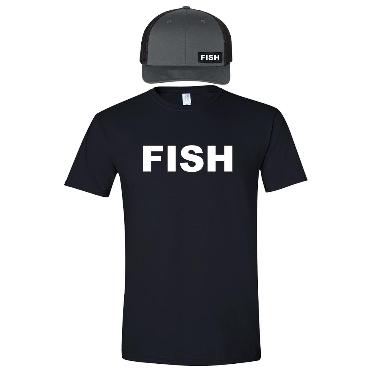 Fish Brand Logo Classic Hat Tee Combo (Charcoal/Black)