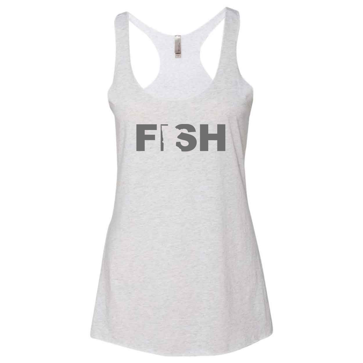 Fish Minnesota Classic Women's Ultra Thin Tank Top Heather White (Gray Logo)