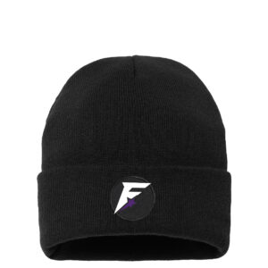 Future Gaming Classic Circle Patch Sherpa Lined Cuffed Beanie Black
