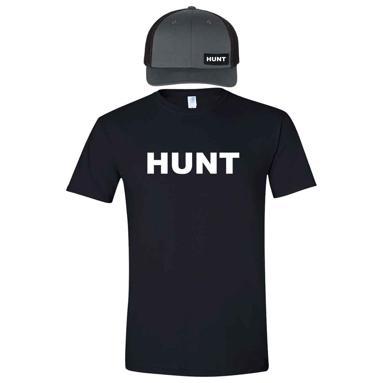 Hunt Brand Logo Classic Hat Tee Combo (Charcoal/Black)