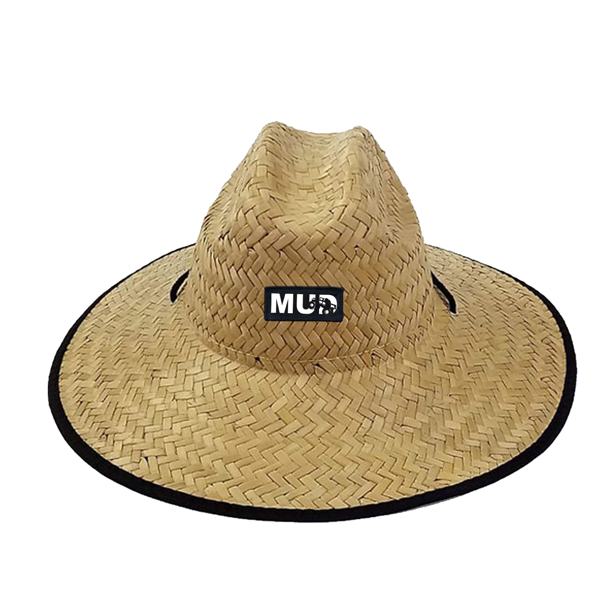 Mud Truck Logo Night Out Woven Patch Straw Hat (White Logo)
