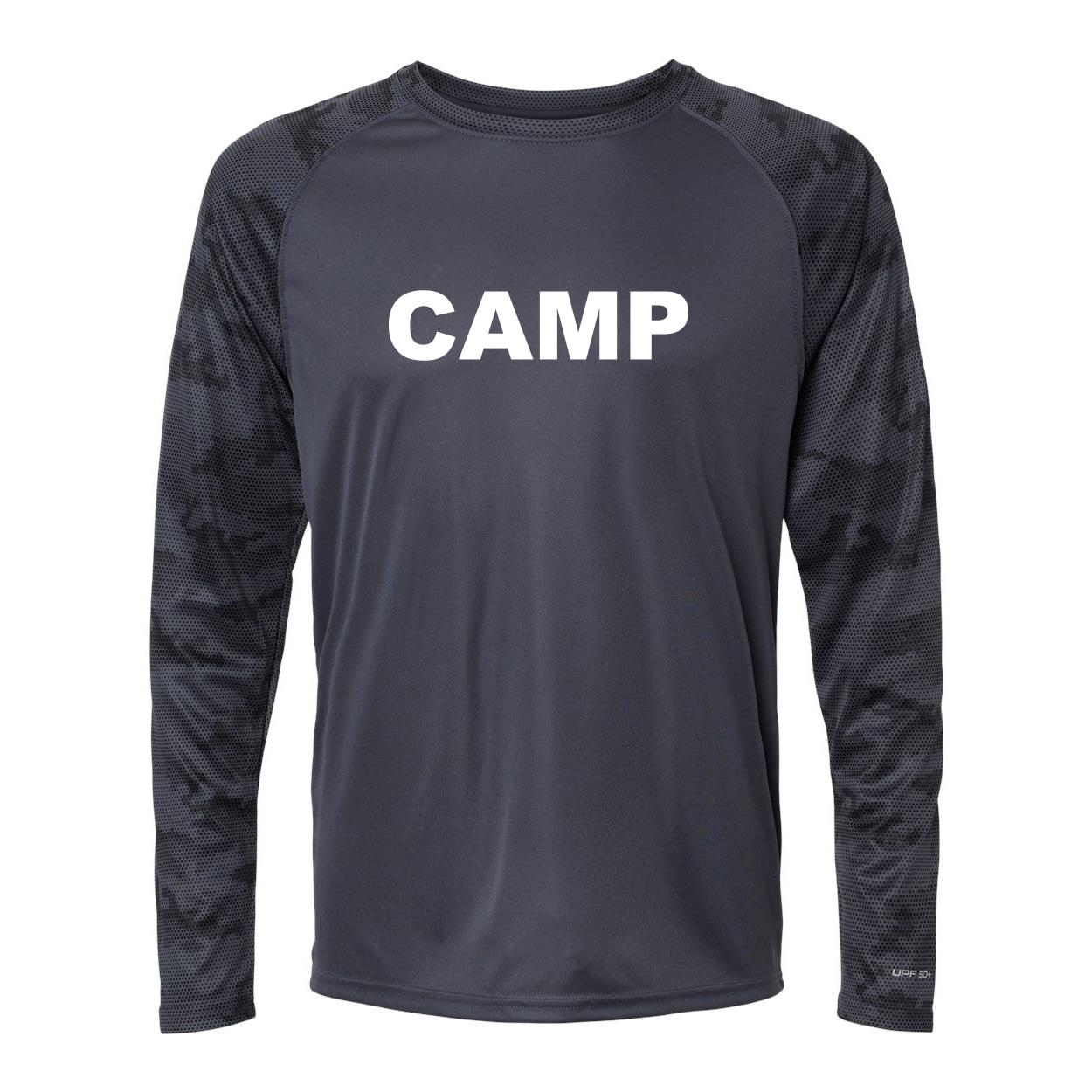 Camp Brand Logo Classic Camo Long Sleeve T-Shirt Graphite