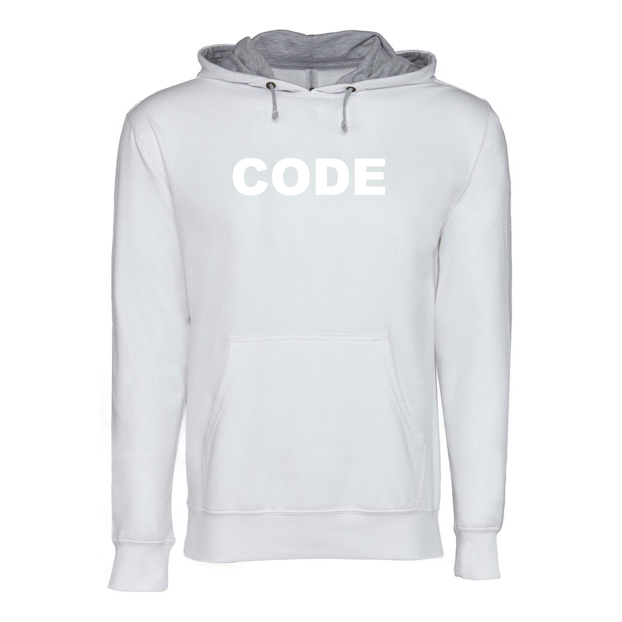 Code Brand Logo Classic Lightweight Sweatshirt White/Heather Gray 