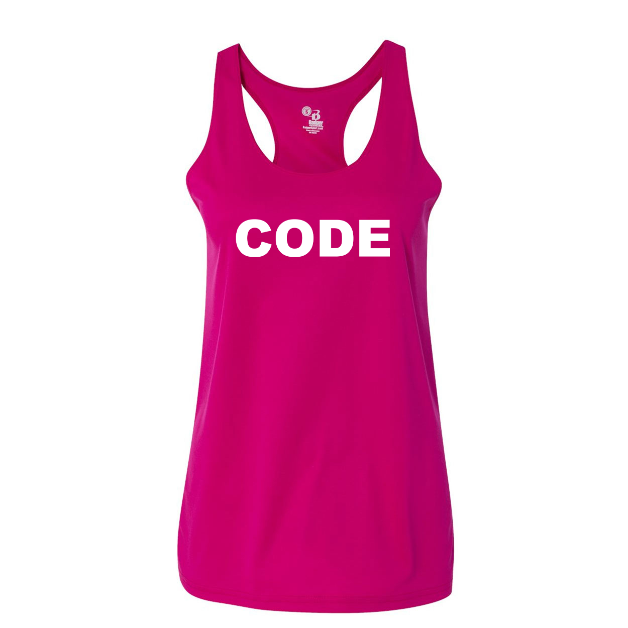 Code Brand Logo Classic Womens Performance Racerback Tank Top Hot Pink 