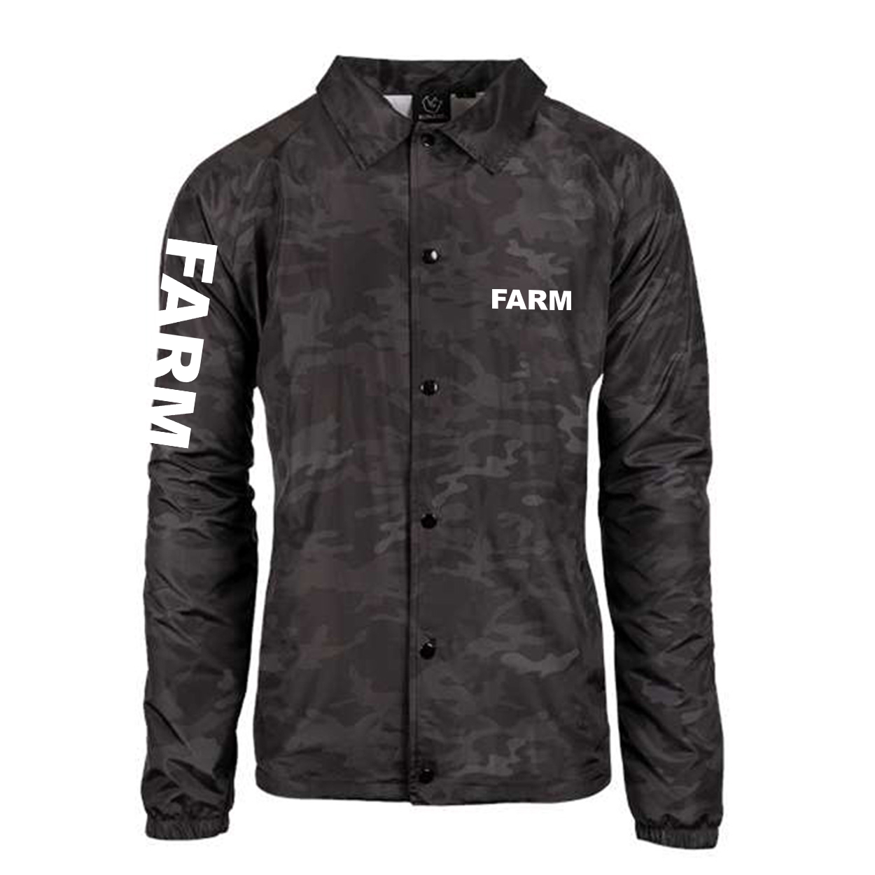 Farm Brand Logo Classic Mentor Jacket Black Camo