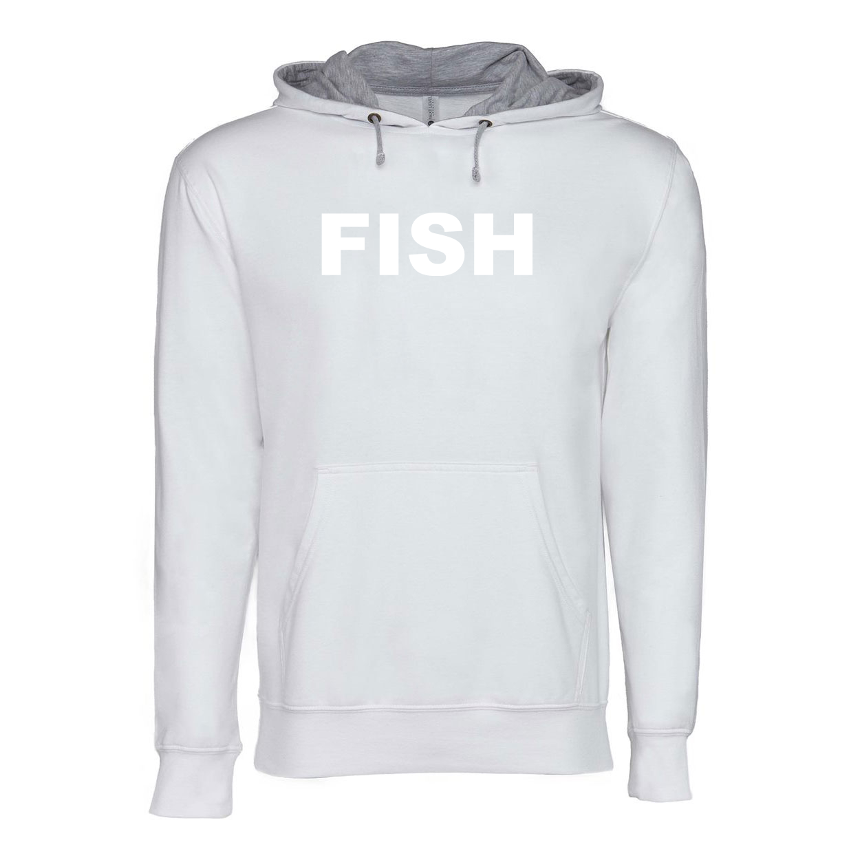 Fish Brand Logo Classic Lightweight Sweatshirt White/Heather Gray 