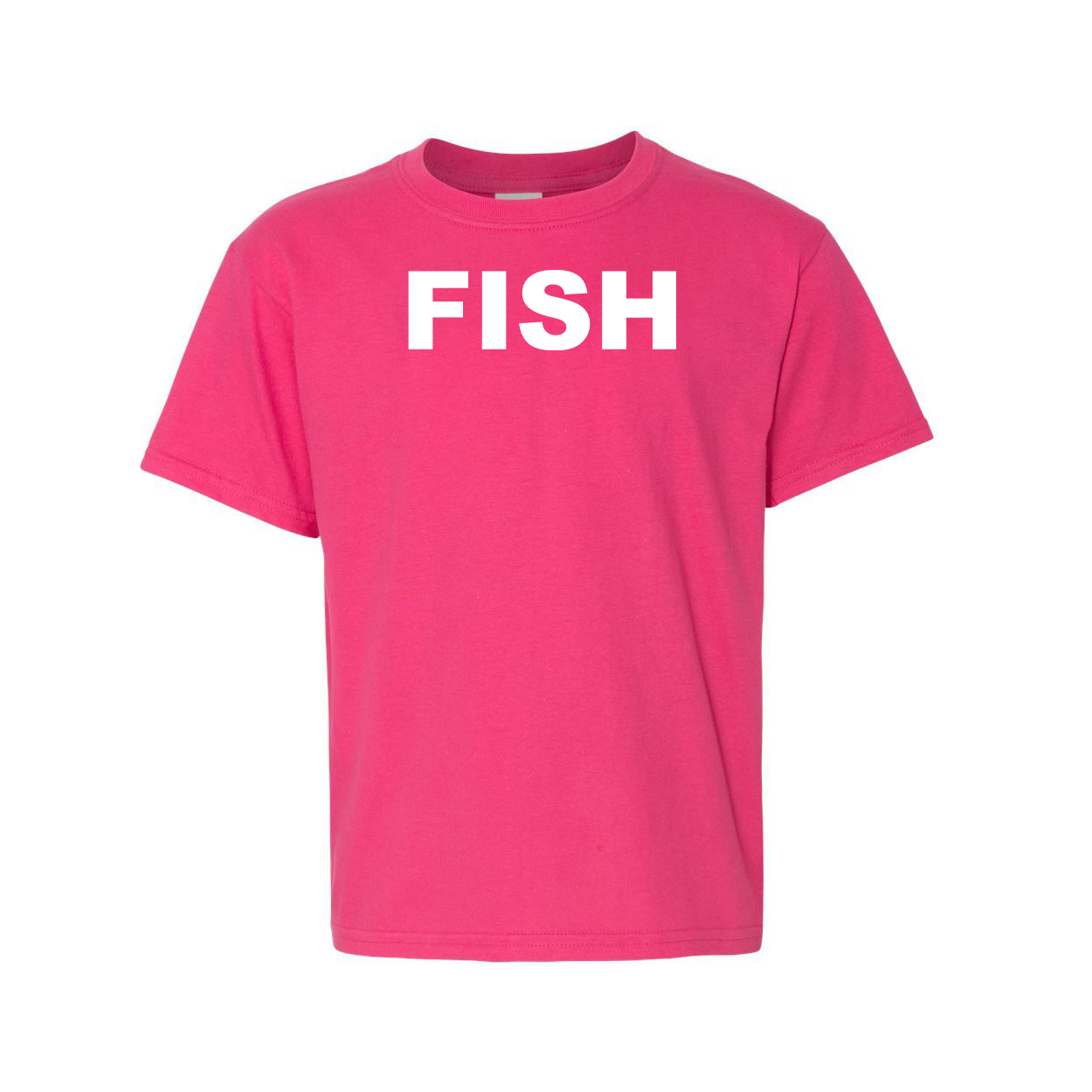 Fish Brand Logo Classic Youth T-Shirt Pink 