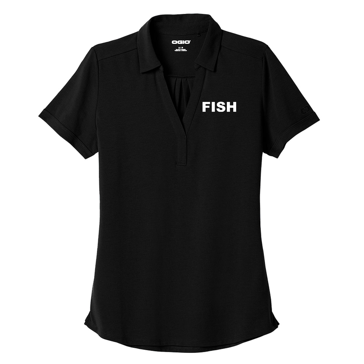 Fish Brand Logo Night Out Womens Polo Black 