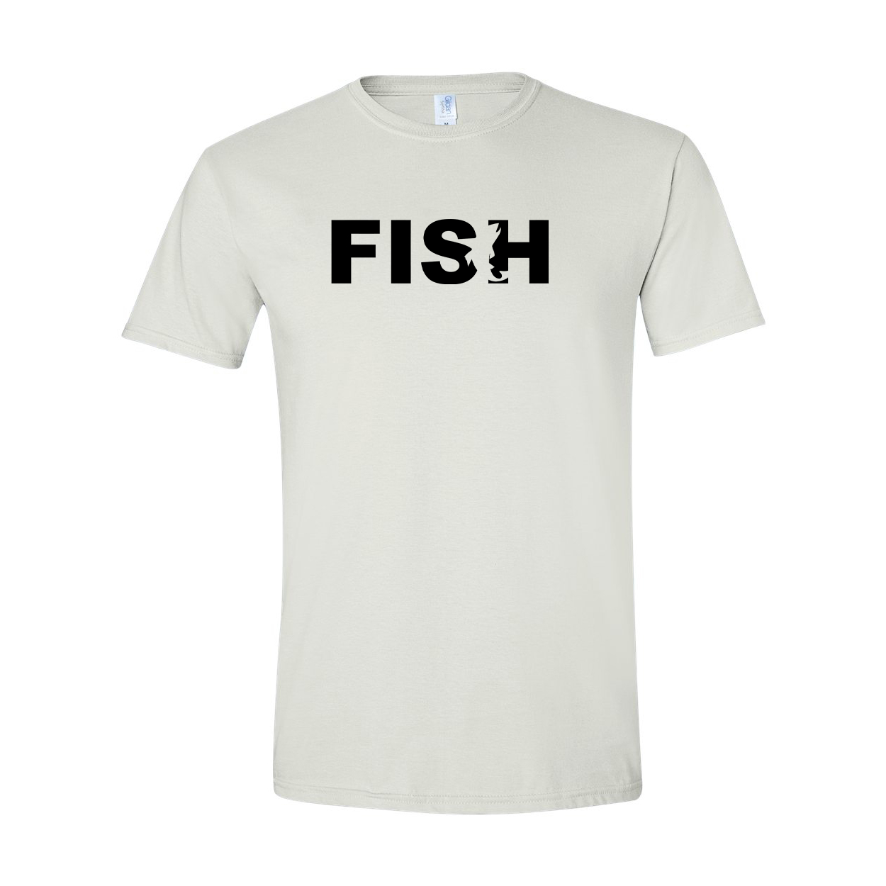 Fish Catch Logo Classic T-Shirt White (Black Logo)