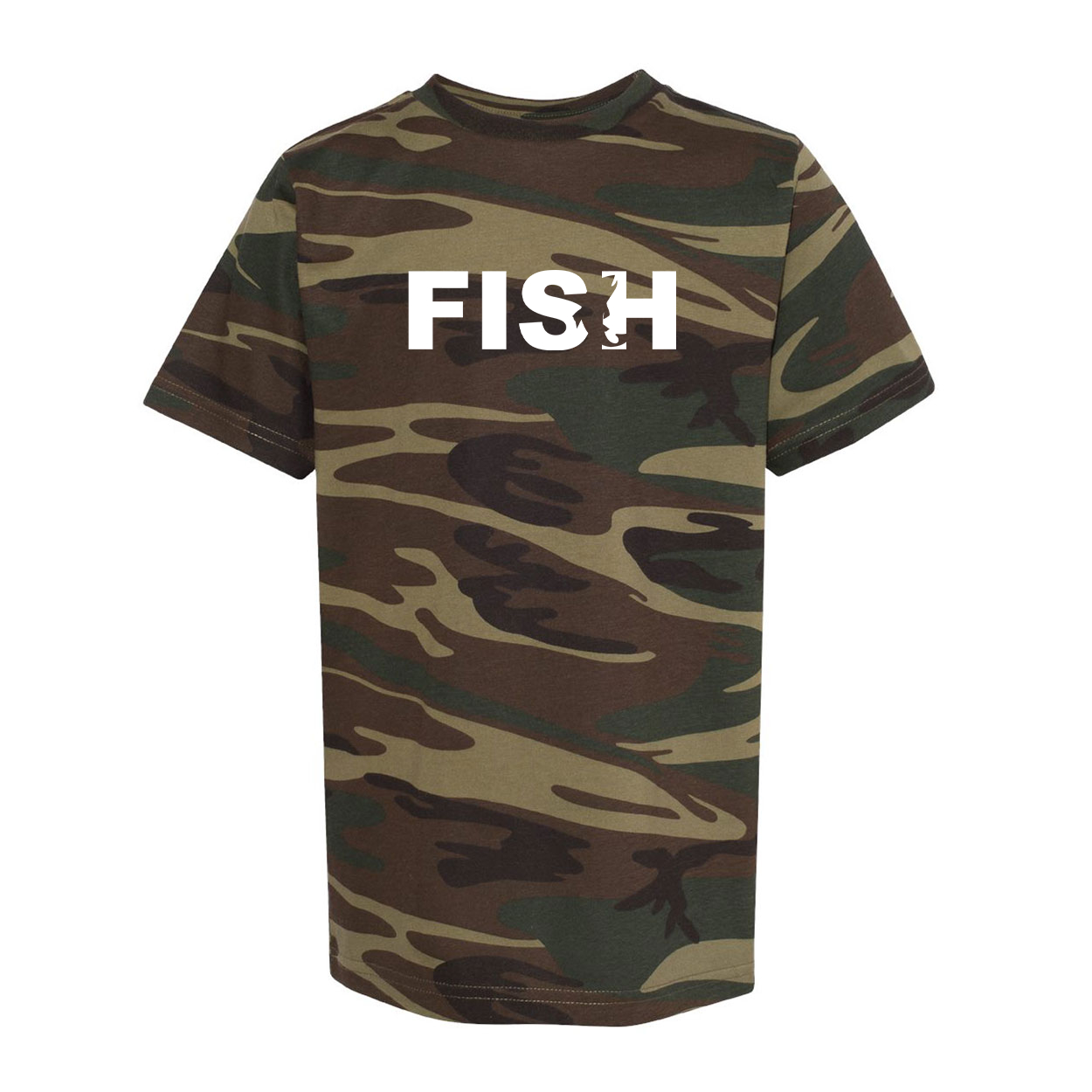 Fish Catch Logo Classic Youth Unisex T-Shirt Camo