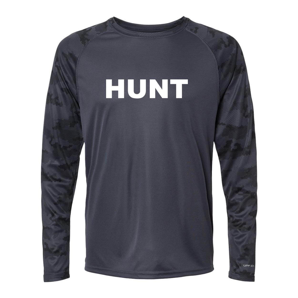 Hunt Brand Logo Classic Camo Long Sleeve T-Shirt Graphite