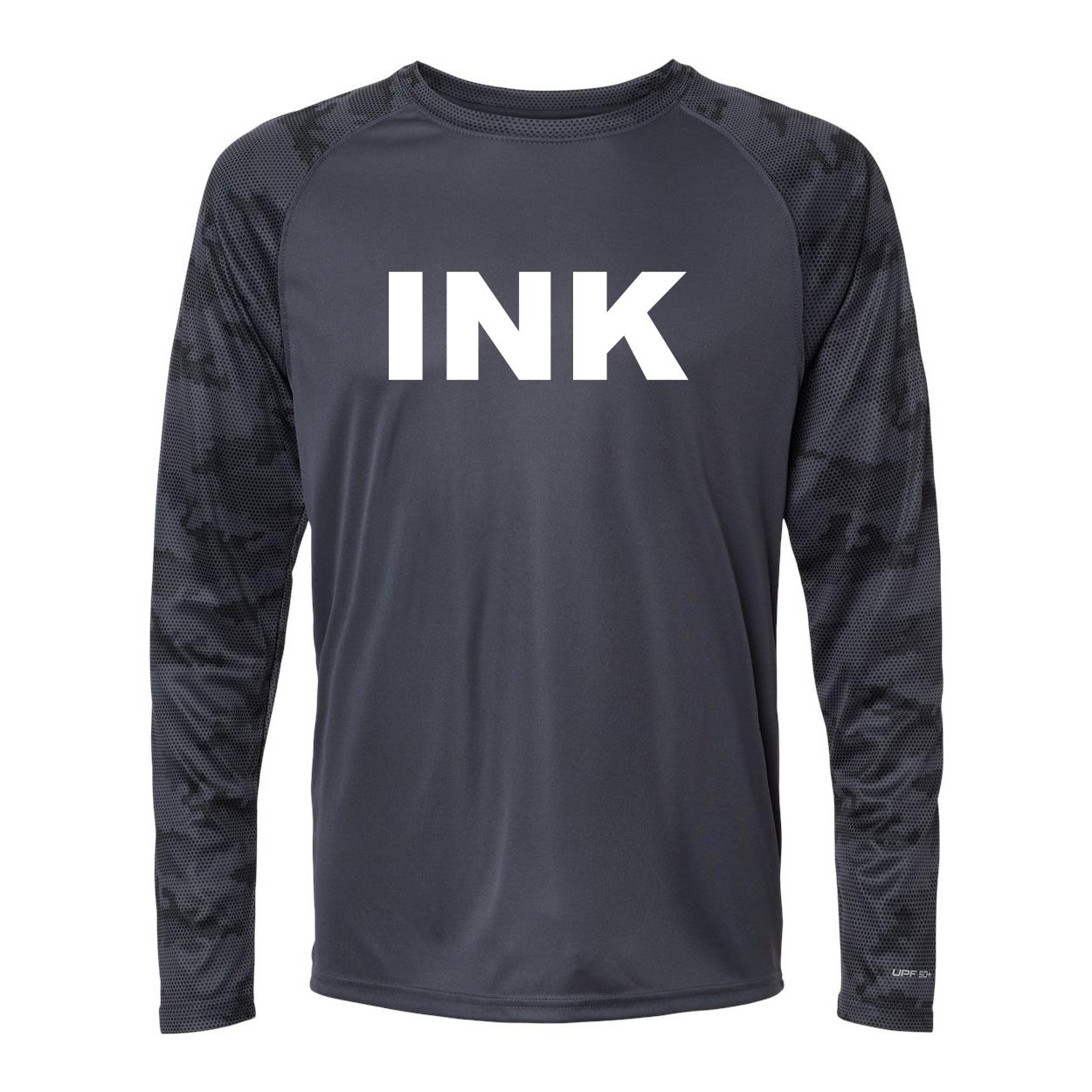 Ink Brand Logo Classic Camo Long Sleeve T-Shirt Graphite