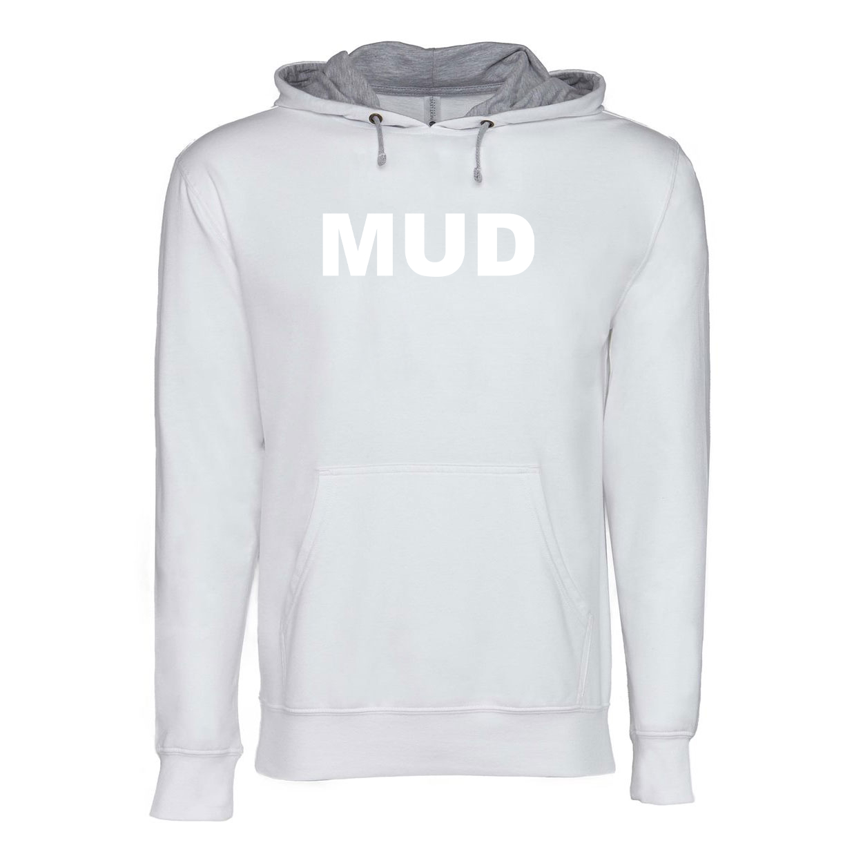 Mud Brand Logo Classic Lightweight Sweatshirt White/Heather Gray 