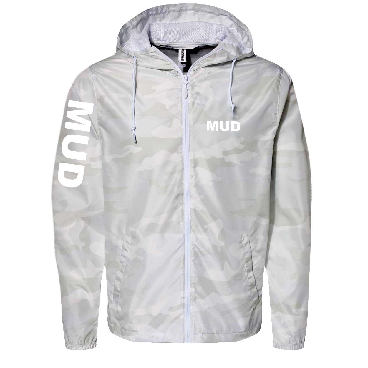 Mud Brand Logo Classic Lightweight Windbreaker White Camo