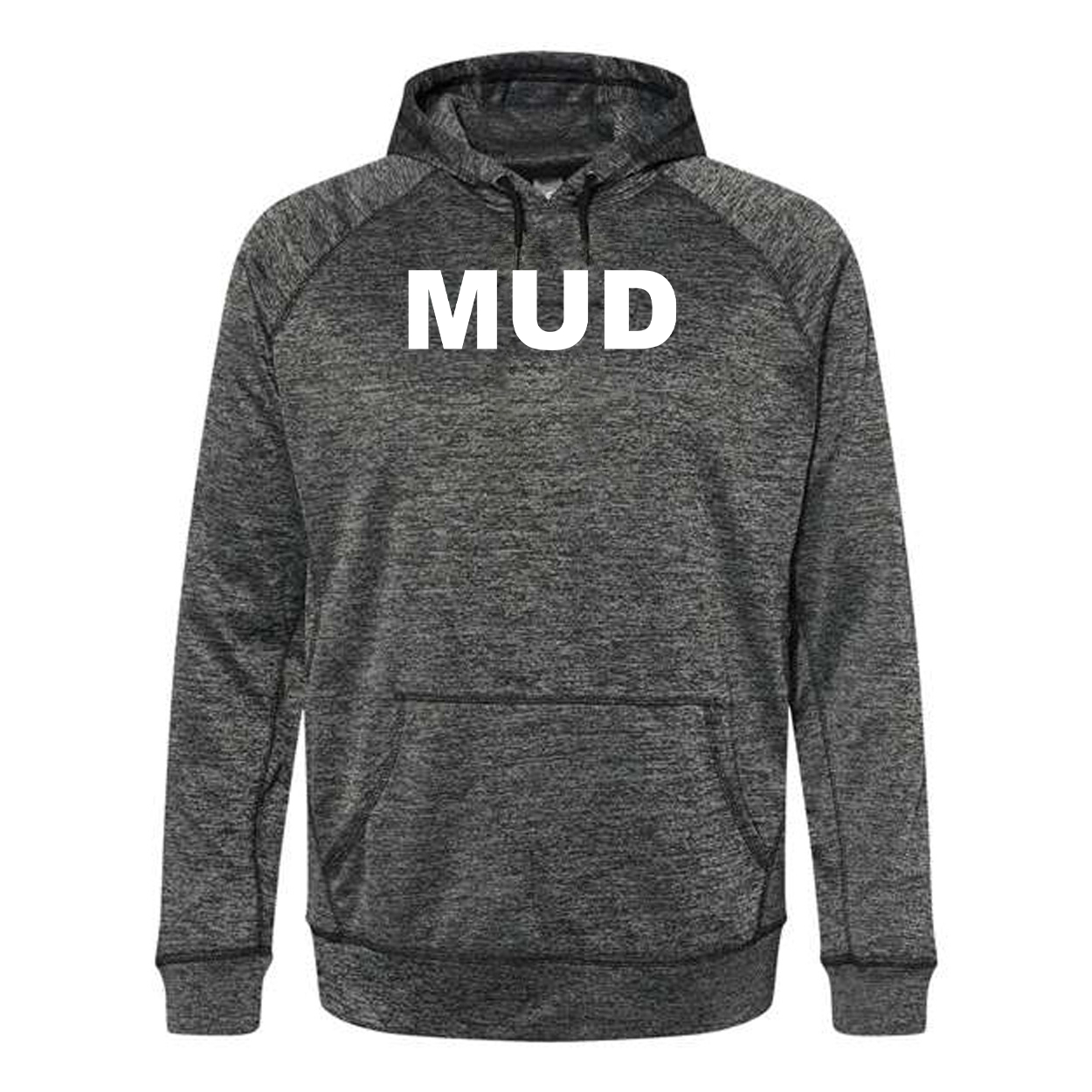 Mud Brand Logo Classic Performance Raglan Pullover Sweatshirt Heather Charcoal
