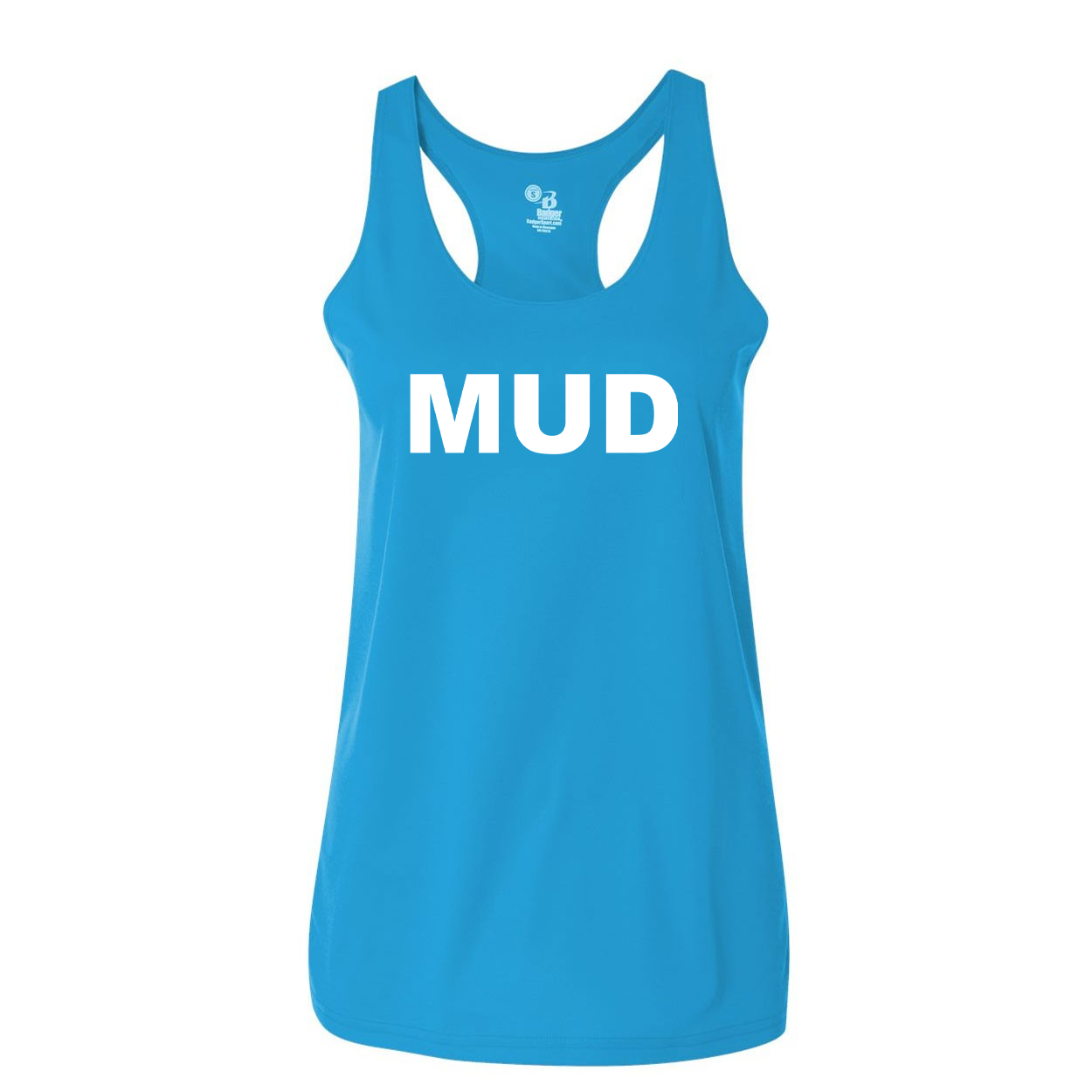 Mud Brand Logo Classic Womens Performance Racerback Tank Top Electric Blue 