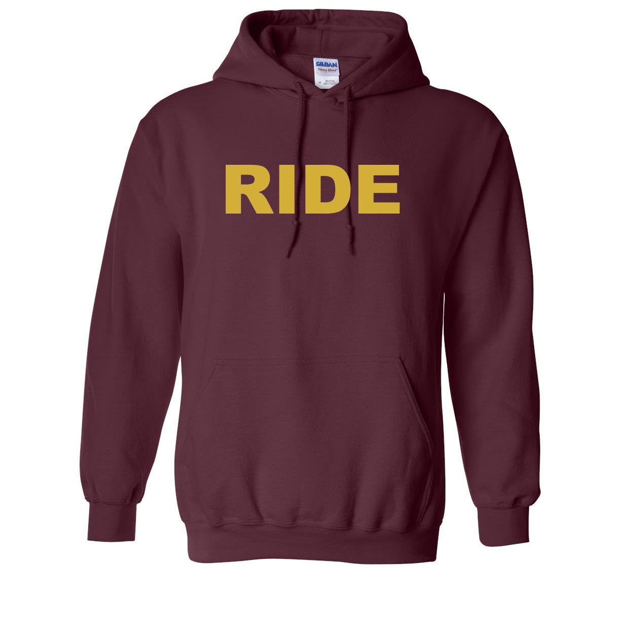 Ride Brand Logo Classic Sweatshirt Maroon (Gold Logo)