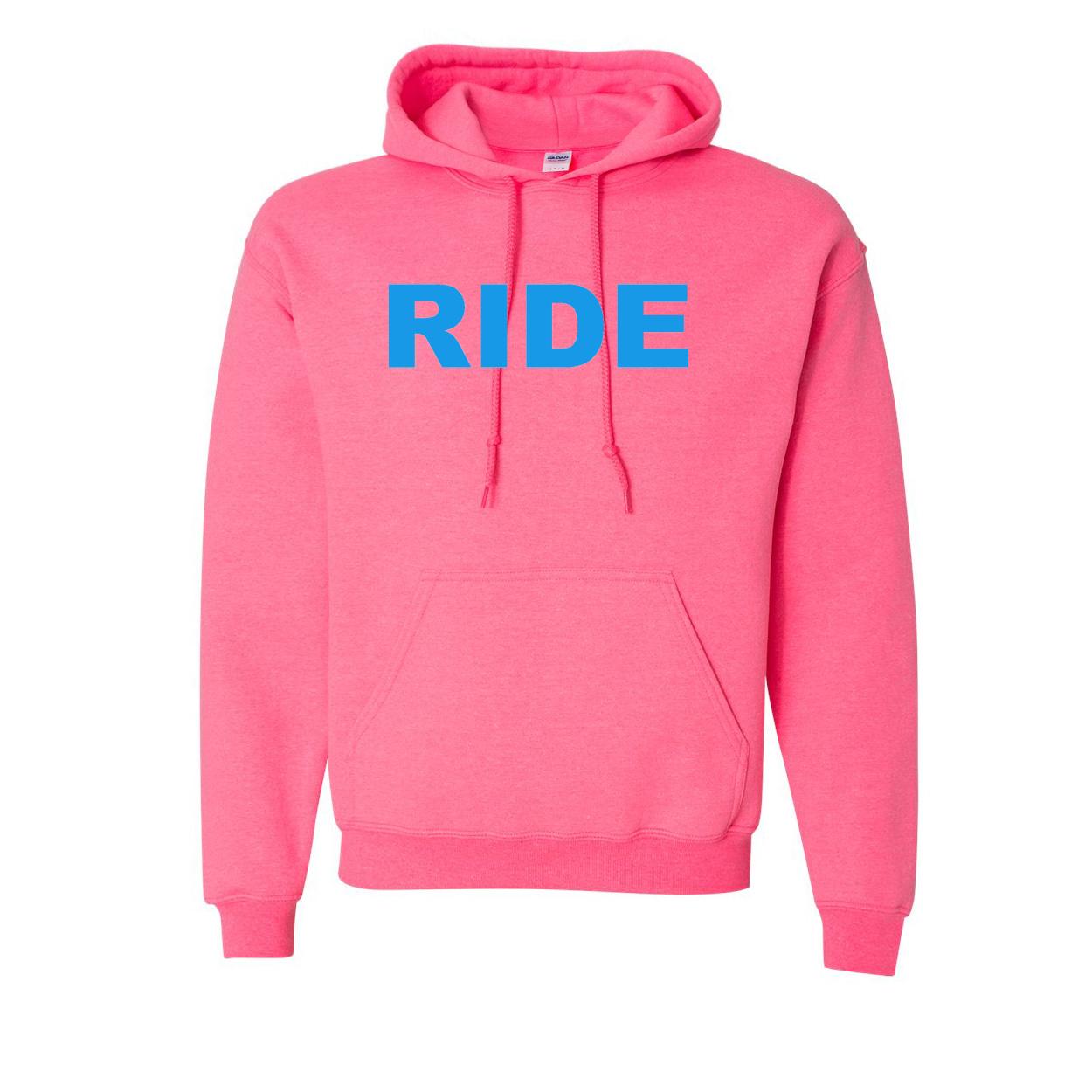 Ride Brand Logo Classic Sweatshirt Safety Pink (Sky Blue Logo)