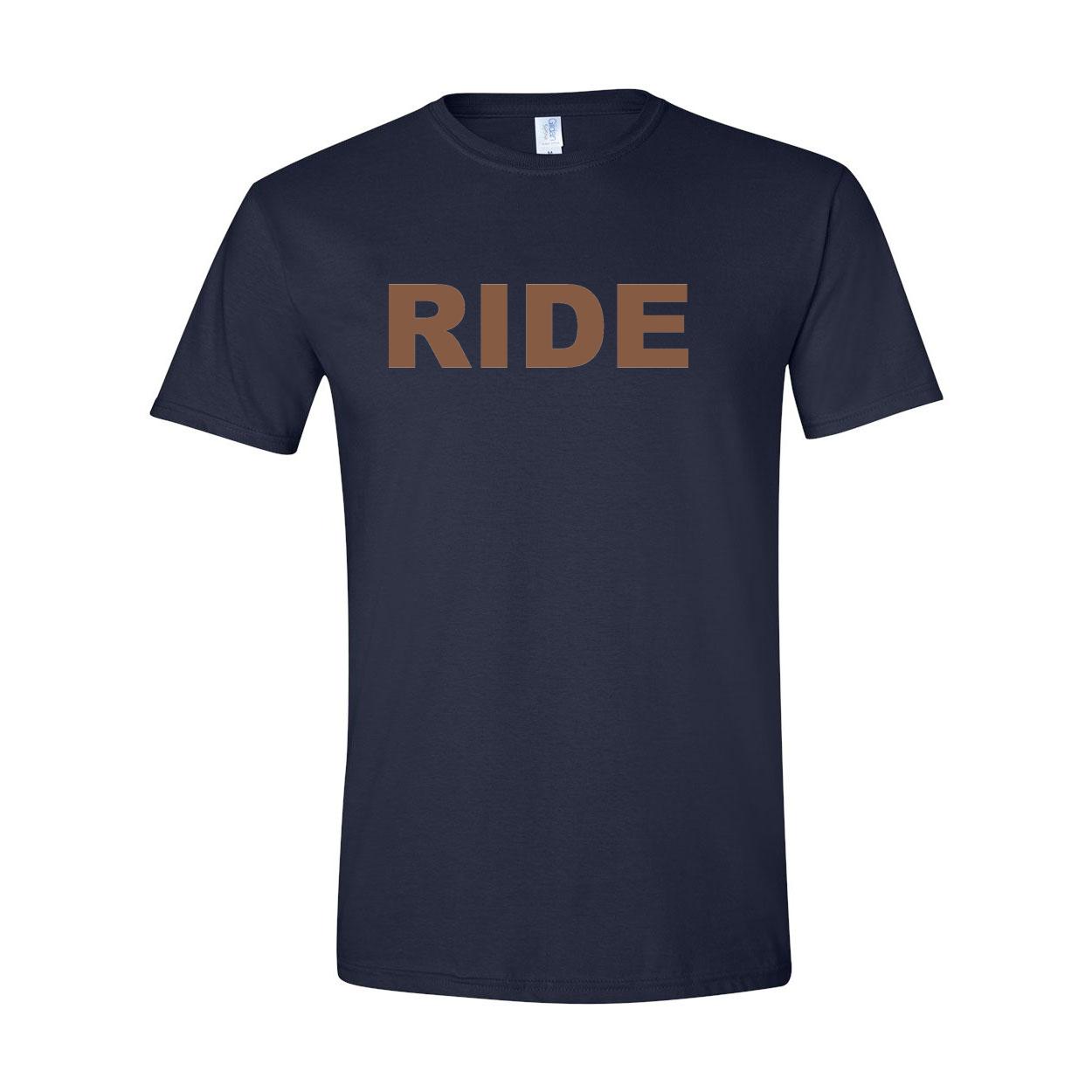 Ride Brand Logo Classic T-Shirt Navy (Saddle Logo)