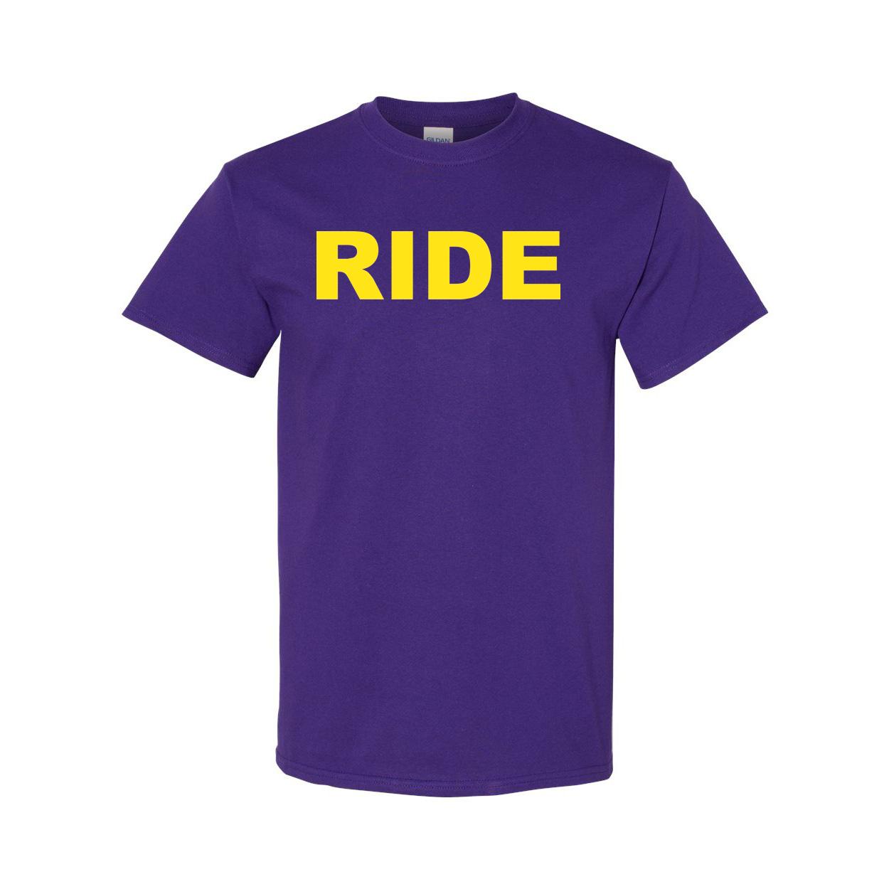 Ride Brand Logo Classic T-Shirt Purple (Yellow Logo)