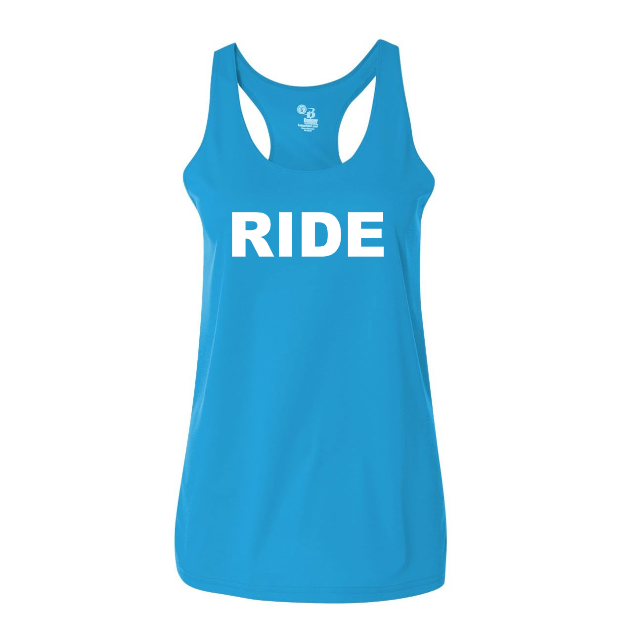 Ride Brand Logo Classic Womens Performance Racerback Tank Top Electric Blue