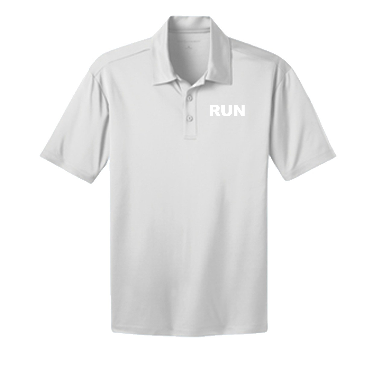 Run Brand Logo Night Out Silk Touch Polo Shirt White 