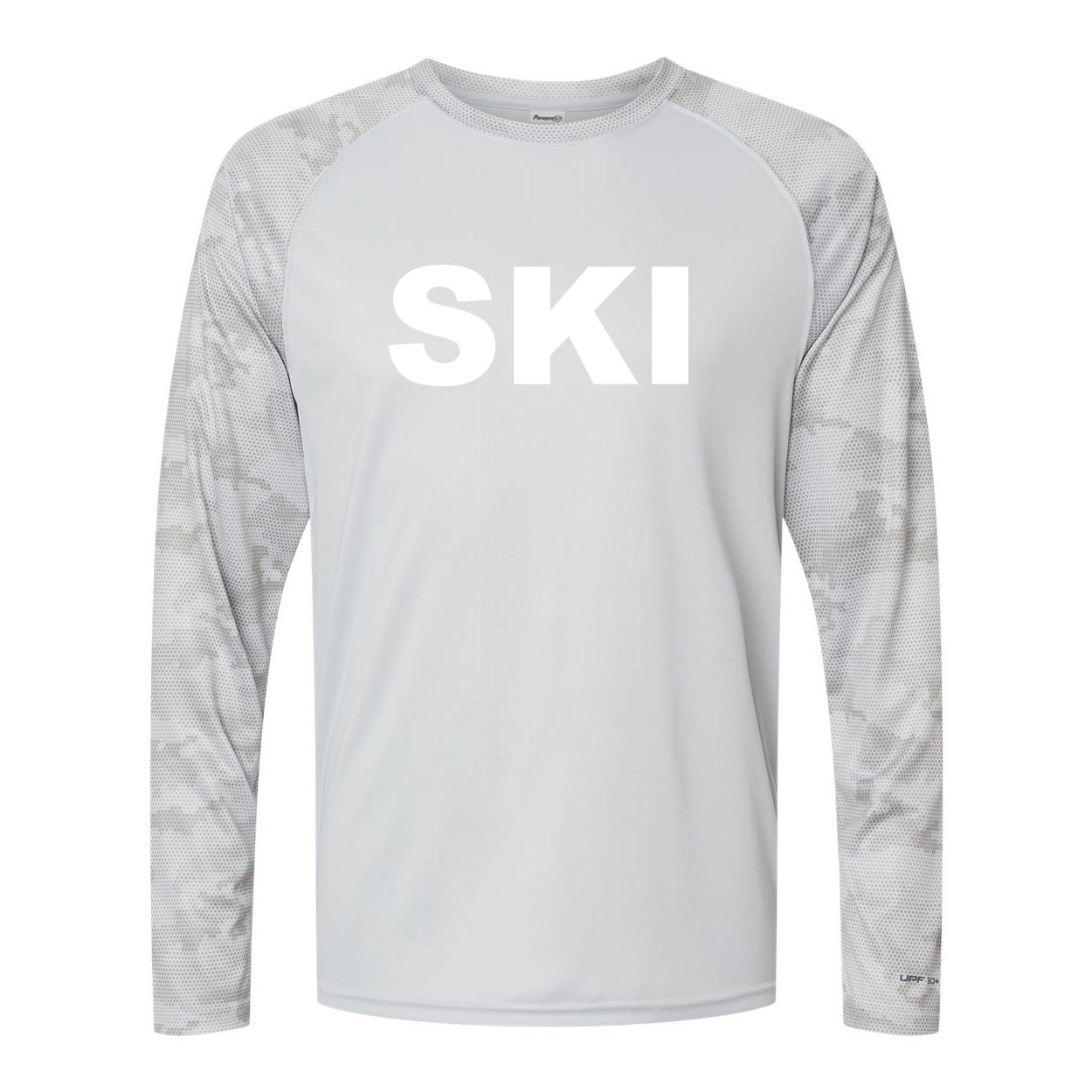 Ski Brand Logo Classic Camo Long Sleeve T-Shirt Aluminum