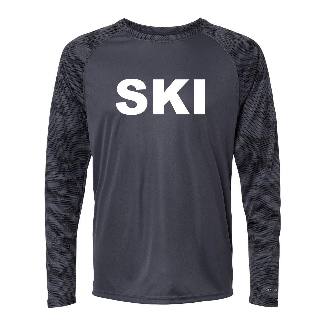 Ski Brand Logo Classic Camo Long Sleeve T-Shirt Graphite