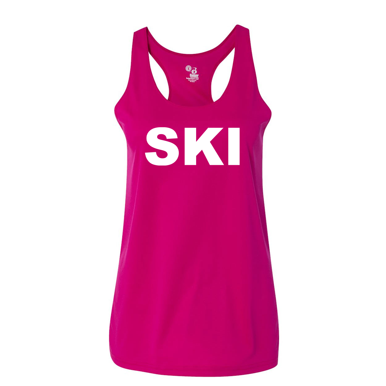 Ski Brand Logo Classic Womens Performance Racerback Tank Top Hot Pink 