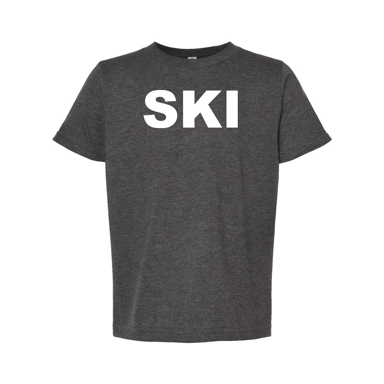 Ski Brand Logo Classic Youth T-Shirt Dark Heather Gray