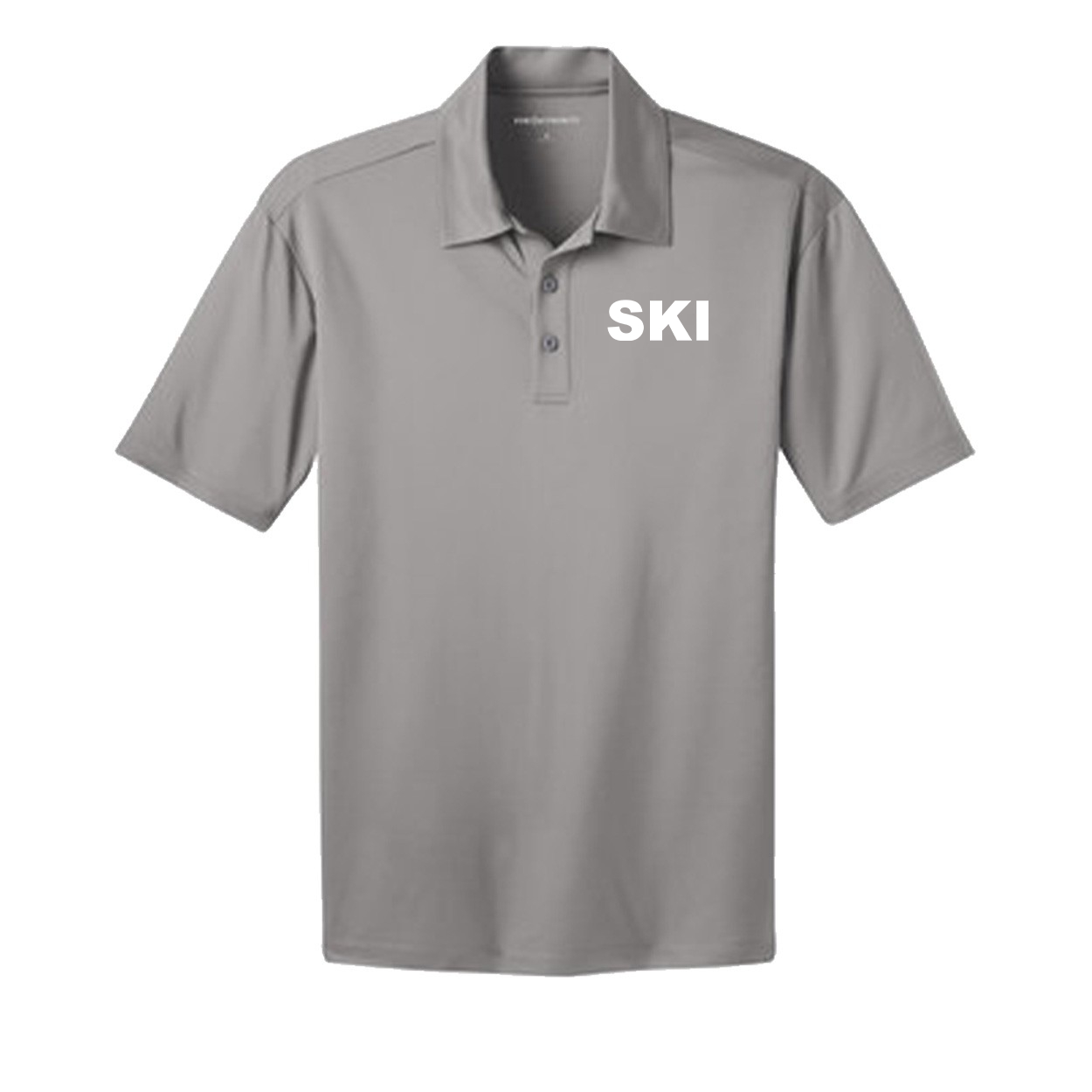 Ski Brand Logo Night Out Silk Touch Polo Shirt Gusty Gray 
