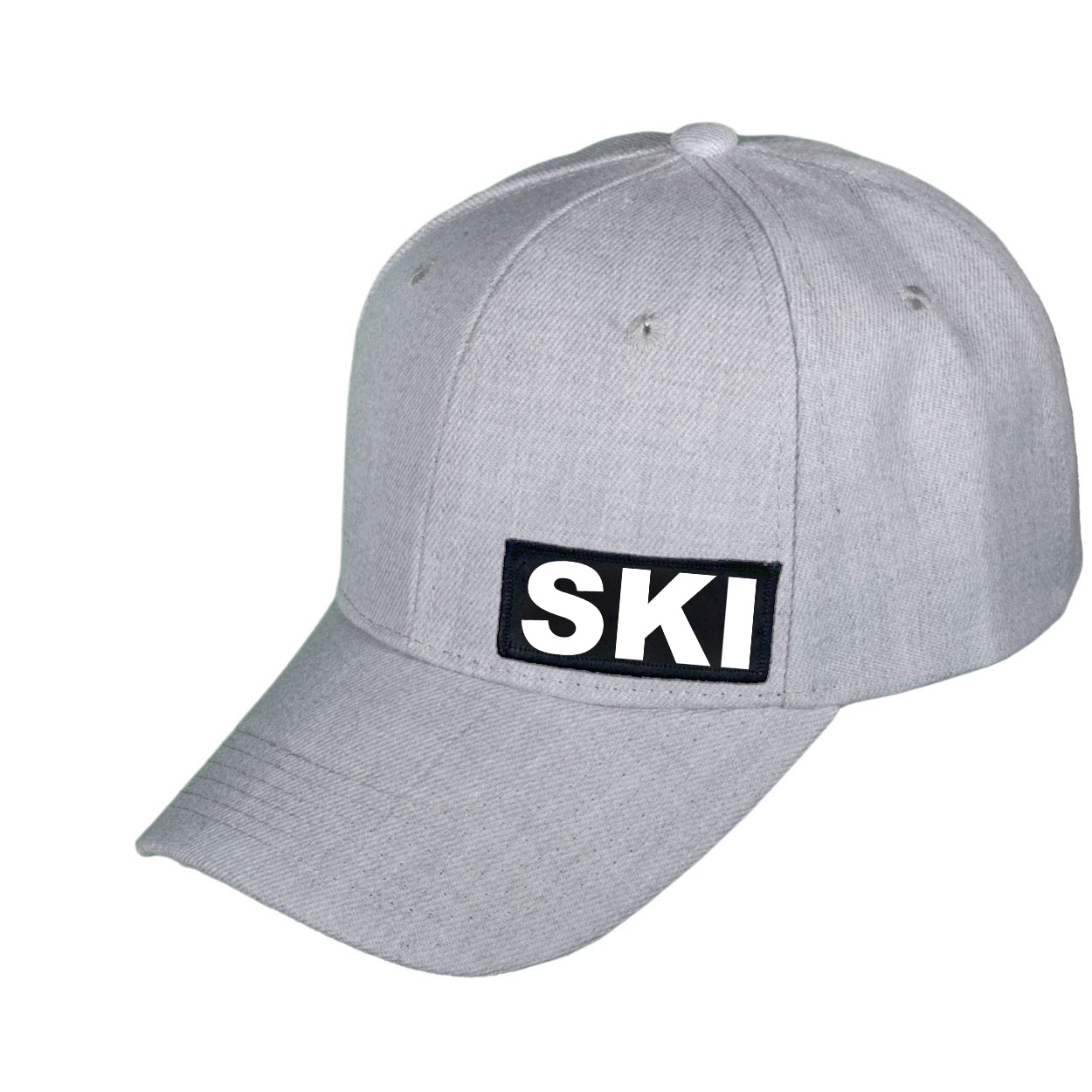 Ski Brand Logo Night Out Woven Patch Velcro Trucker Hat Heather Gray 