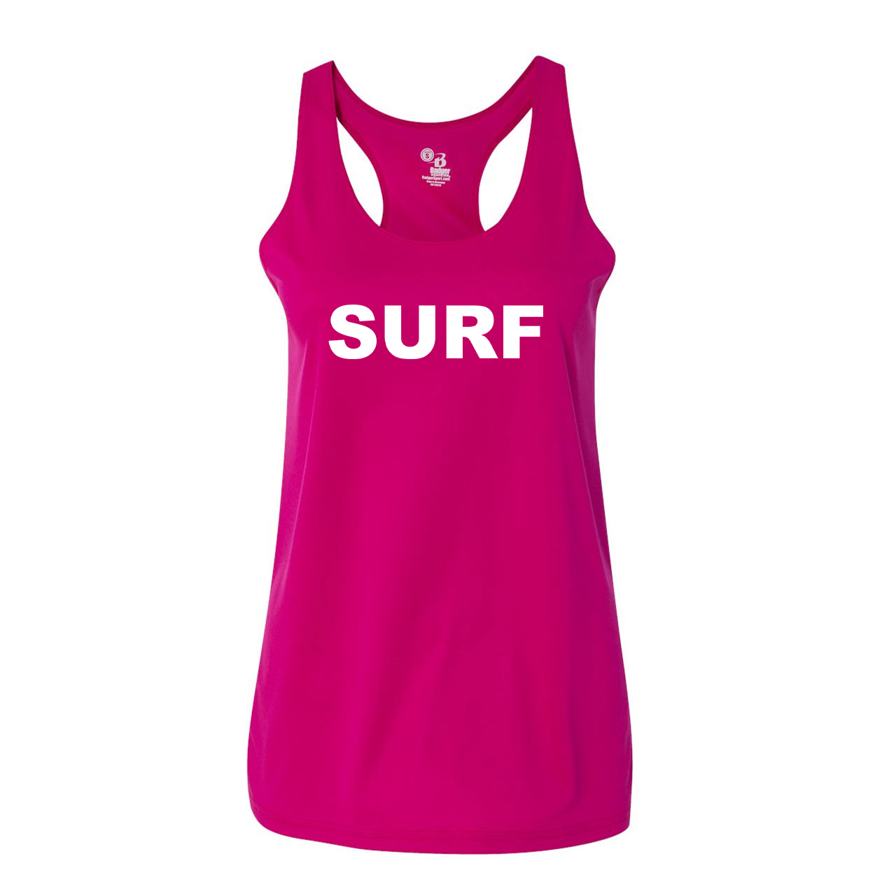 Surf Brand Logo Classic Womens Performance Racerback Tank Top Hot Pink 